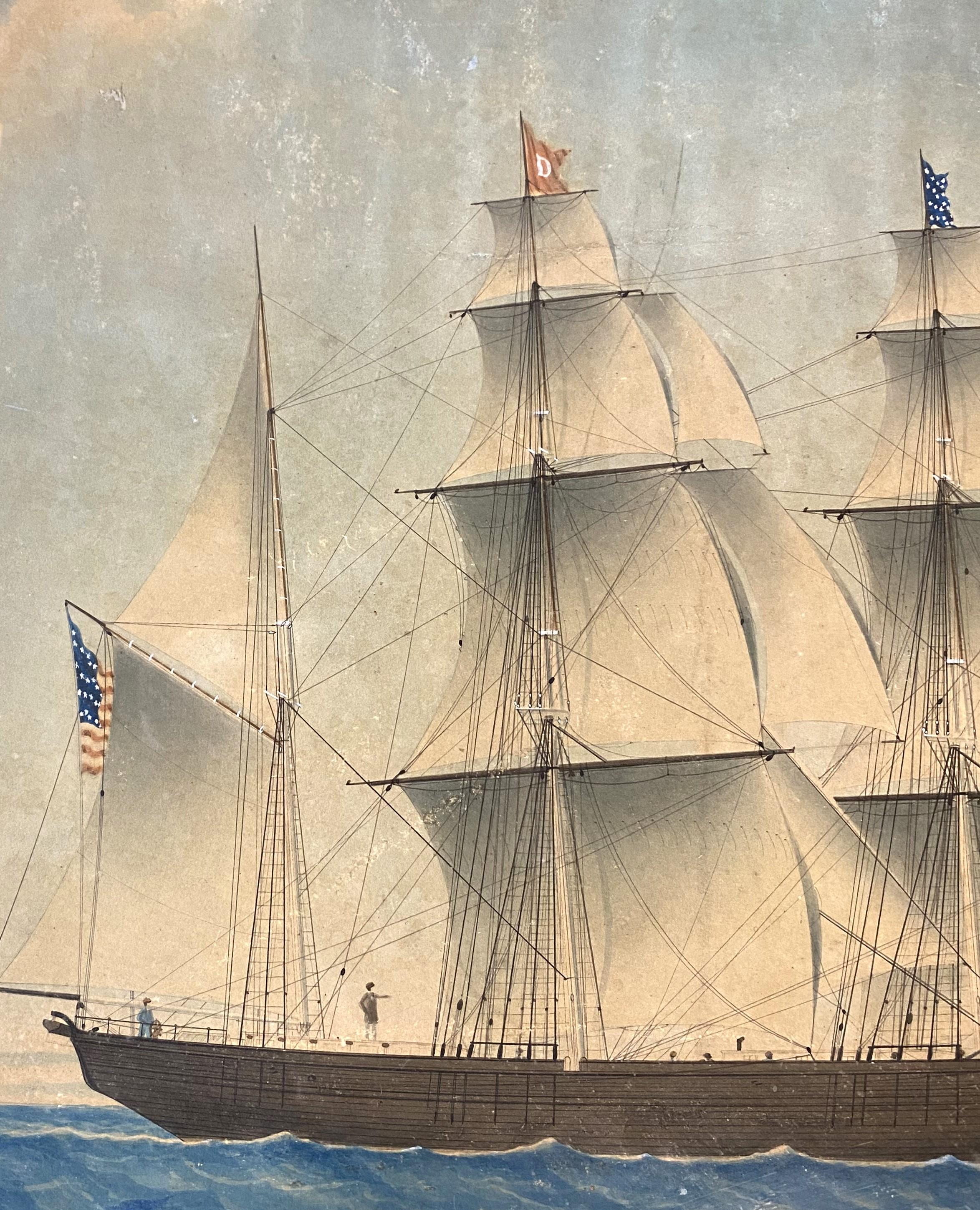 Barca Mary H. Vose - Landscape Art Beige de Joseph Honore Maxime Pellegrin