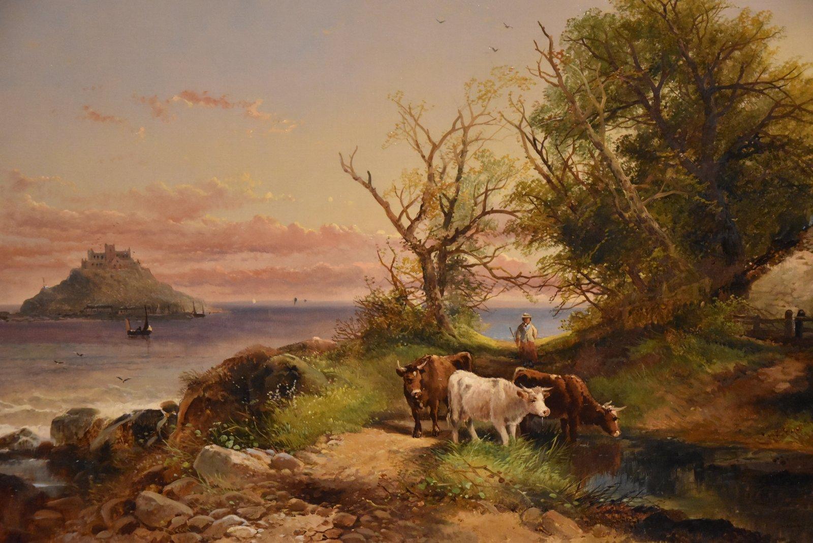 Peinture à l'huile de Joseph Horlor  « A View of St Michaels Mount » en vente 2
