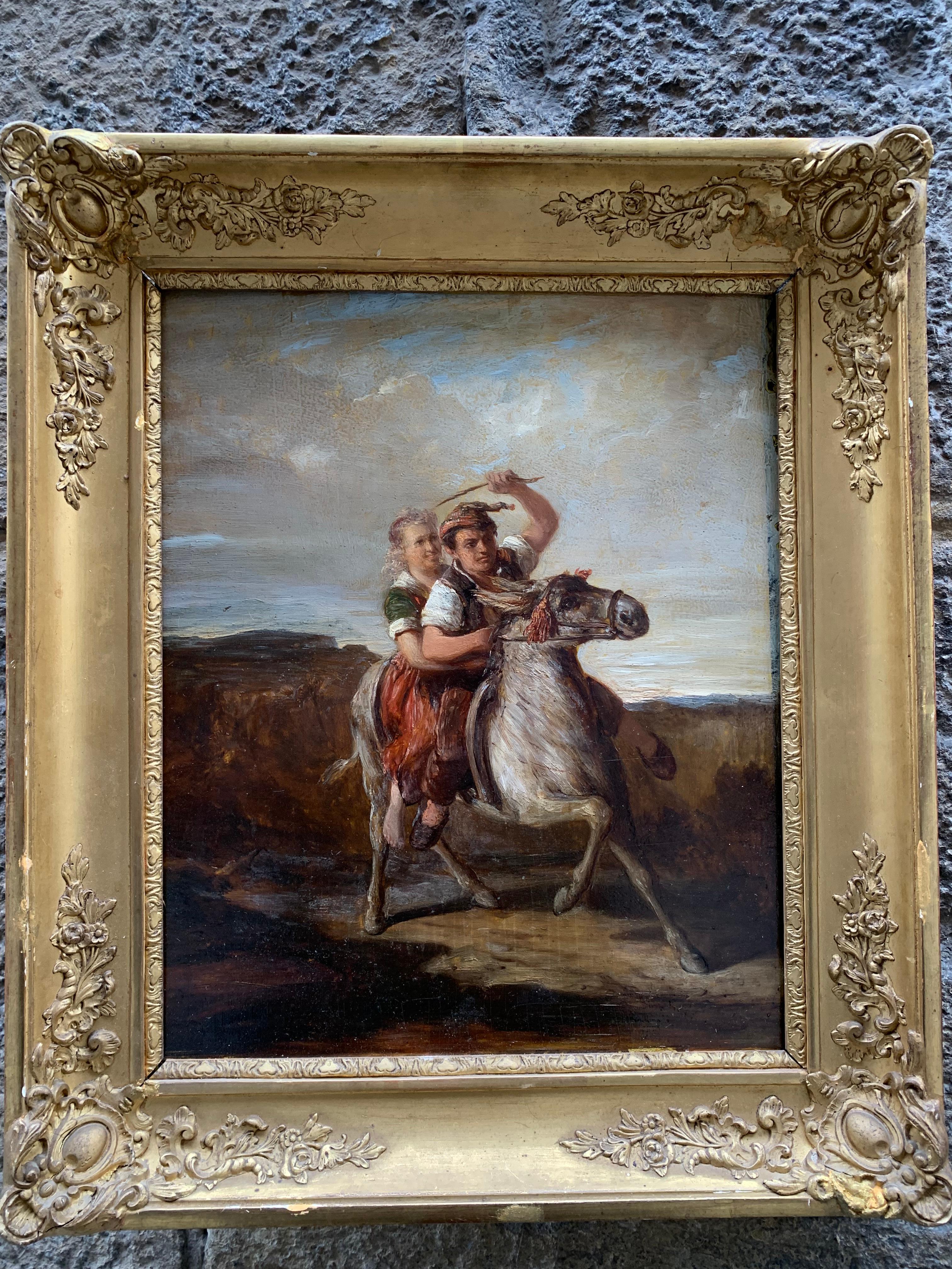 The Runaways, or Swiss boy on Donkey. Attributed to Joseph Hornung. For Sale 12