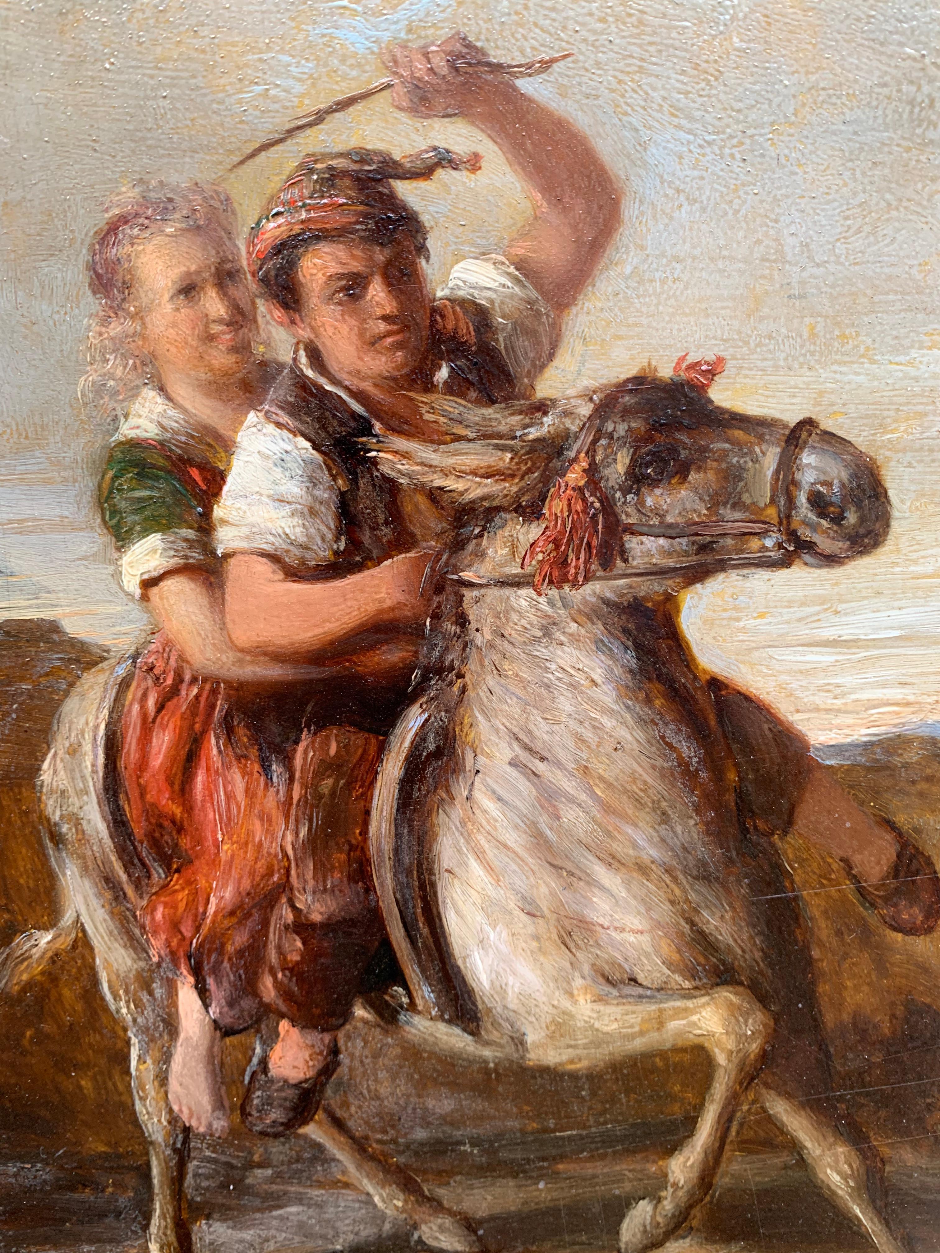 The Runaways, or Swiss boy on Donkey. Attributed to Joseph Hornung. For Sale 14
