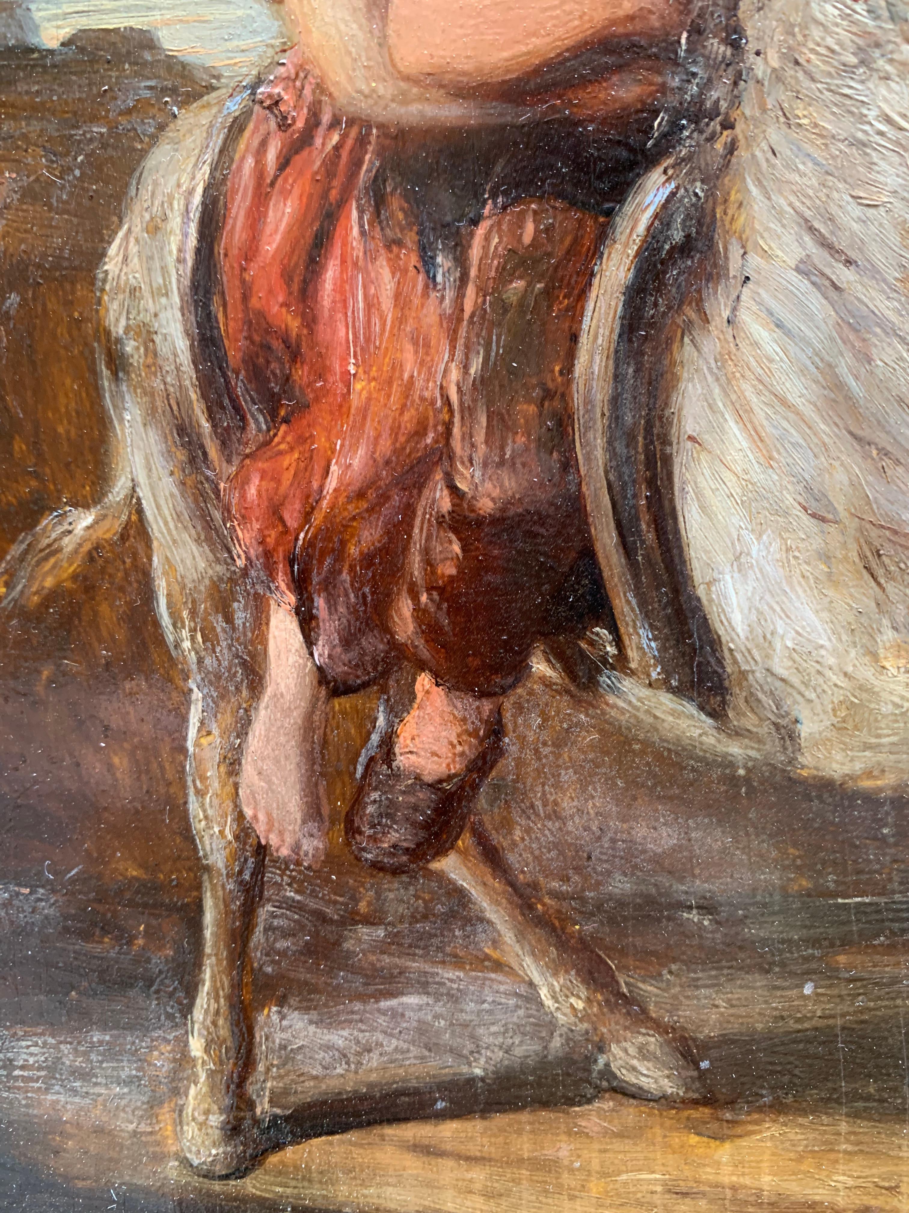 The Runaways, or Swiss boy on Donkey. Attributed to Joseph Hornung. For Sale 4