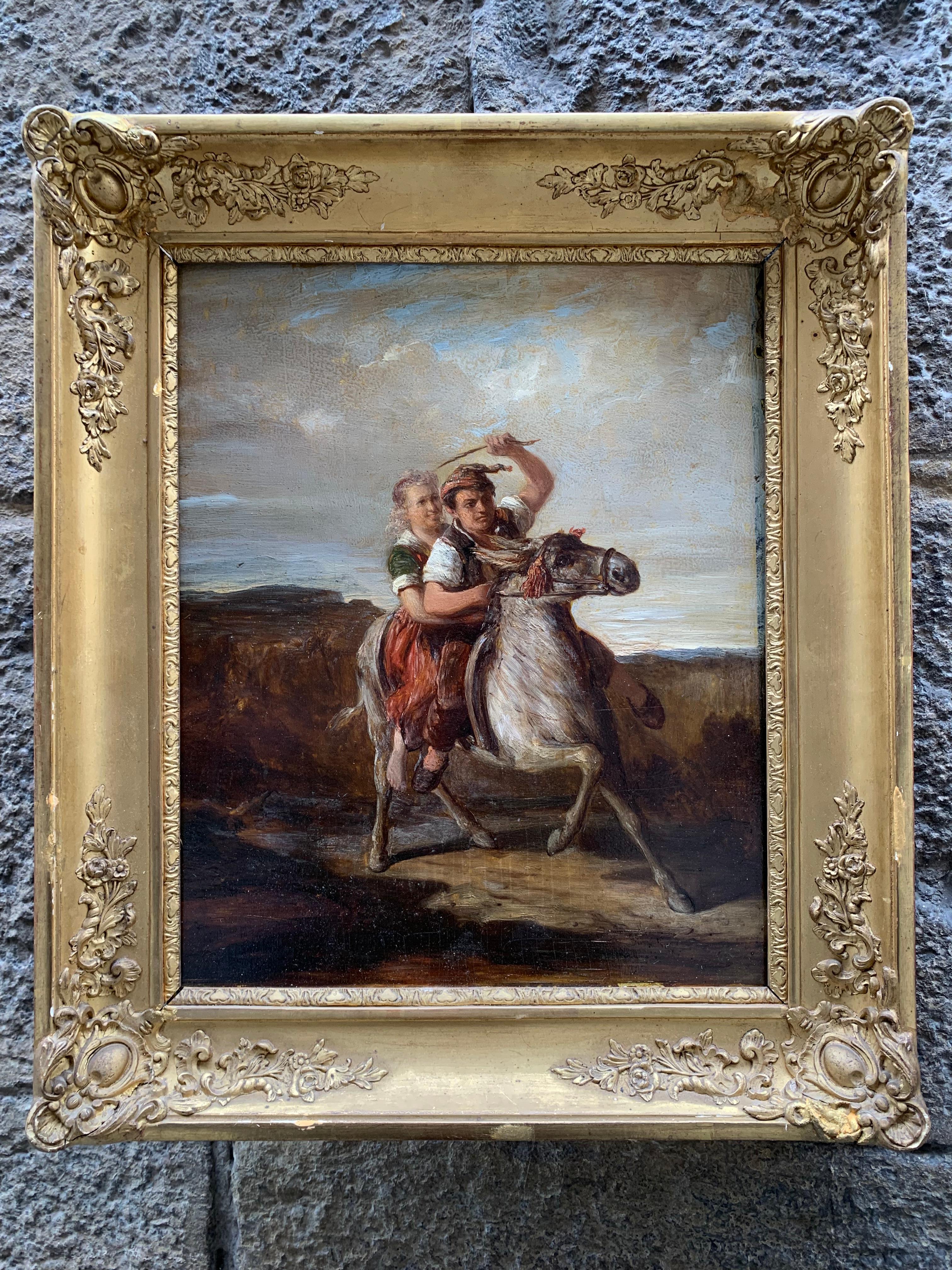 The Runaways, or Swiss boy on Donkey. Attributed to Joseph Hornung. For Sale 5