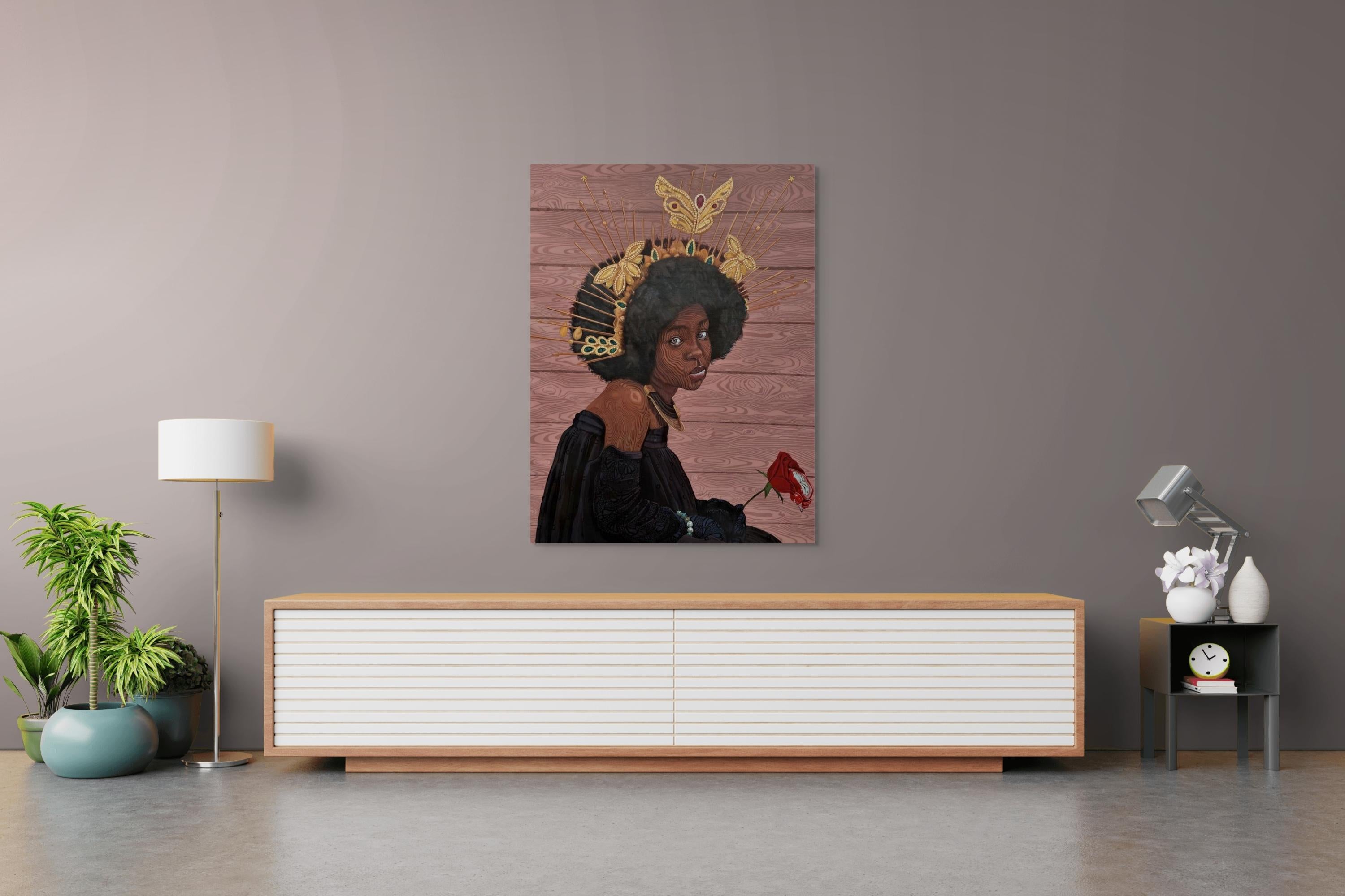 Joseph Idowu, „Persistence Of Expectations“ – Acryl African Figurative 2023 im Angebot 1