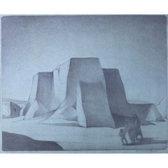 Mission at Rancho, New Mexico by Joseph Imhof