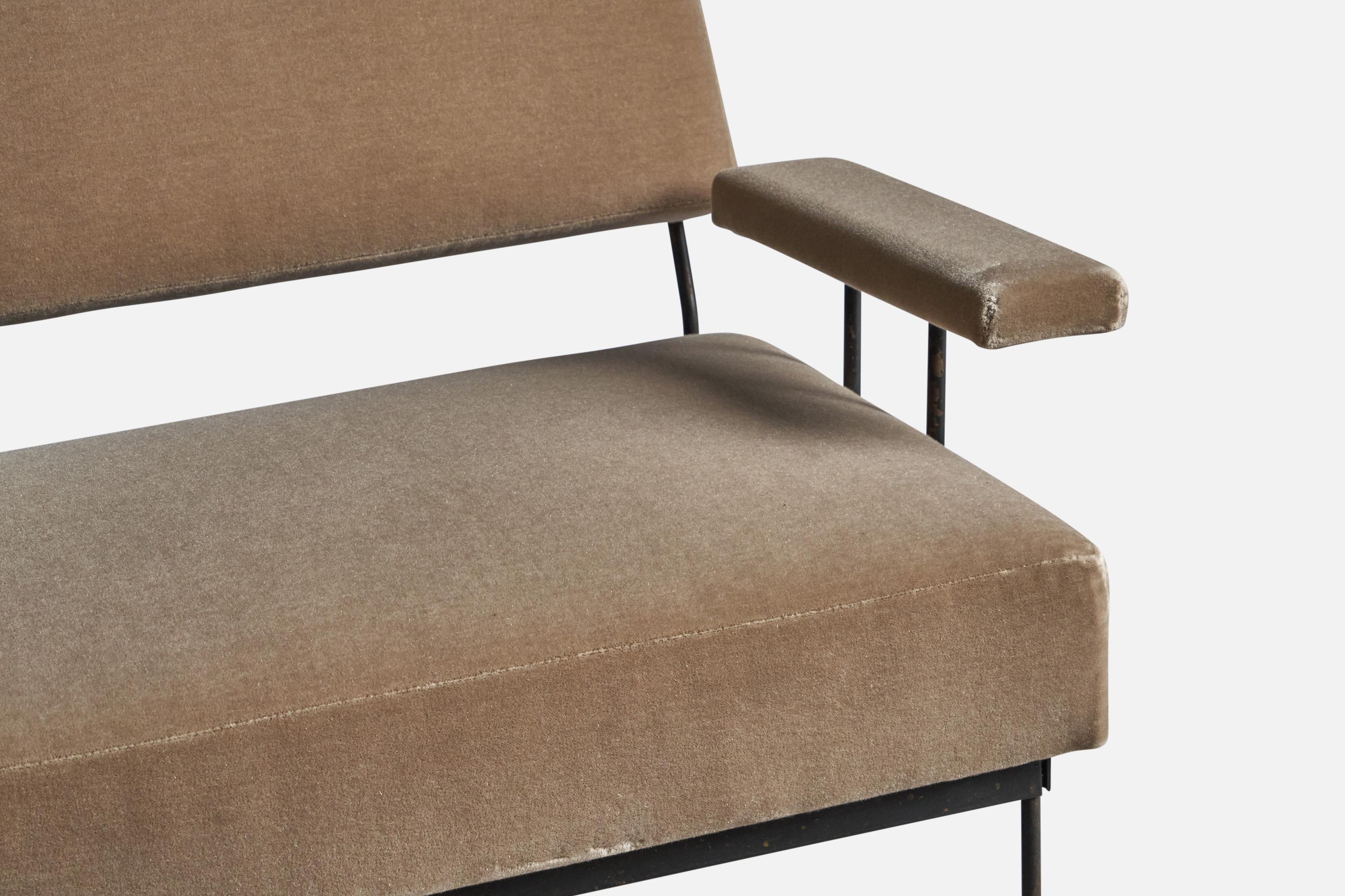 Joseph Inco, Sillón, Hierro, Tela de mohair, EEUU, Años 50 Estadounidense en venta