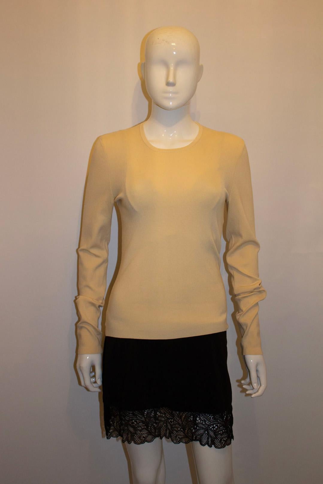 Brown Joseph Ivory Colour Silk Knit Jumper For Sale