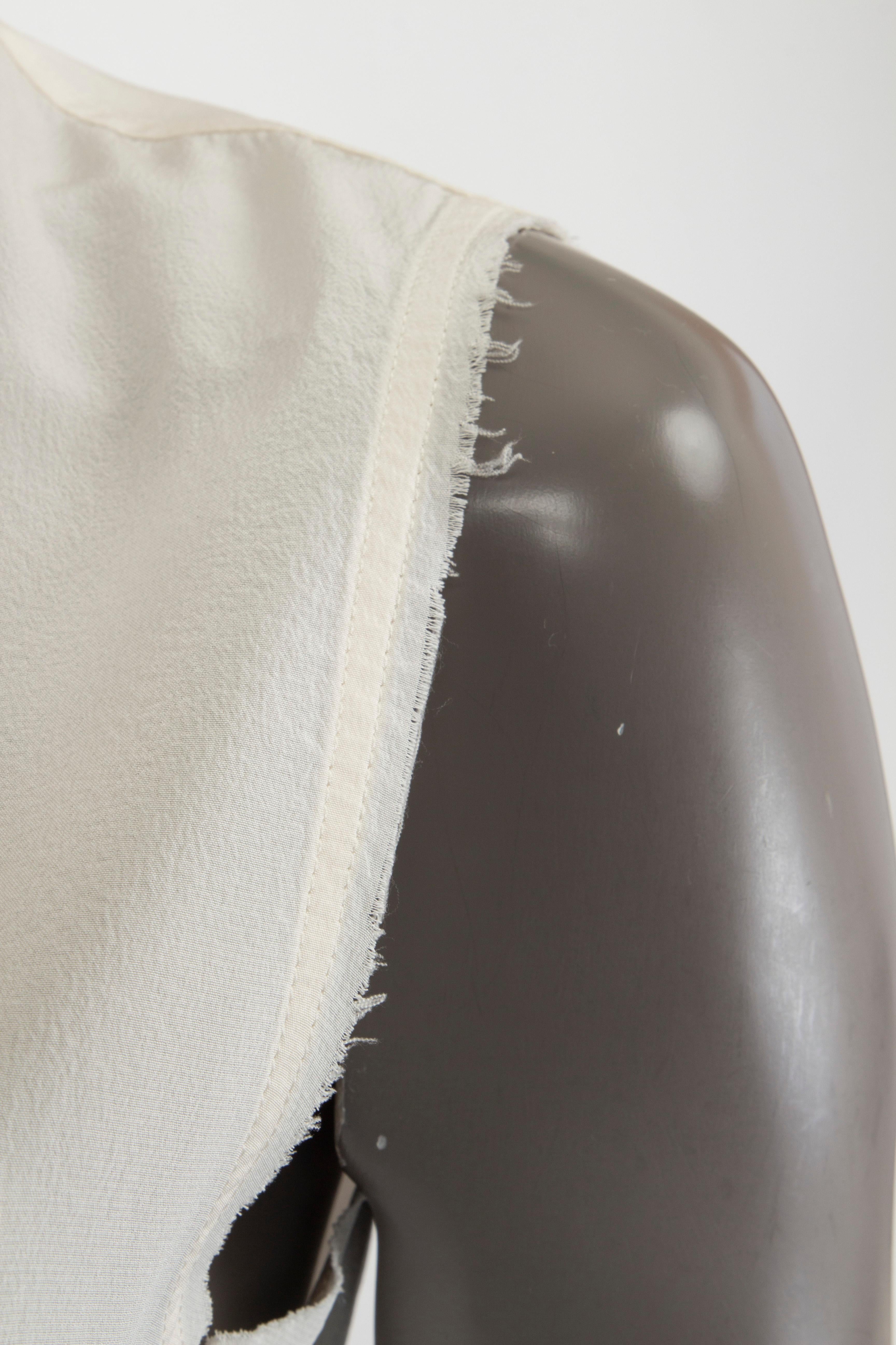 JOSEPH ivory silk GARCON CREPE DE CHINE Sleeveless Button Up Shirt 36 XS 2