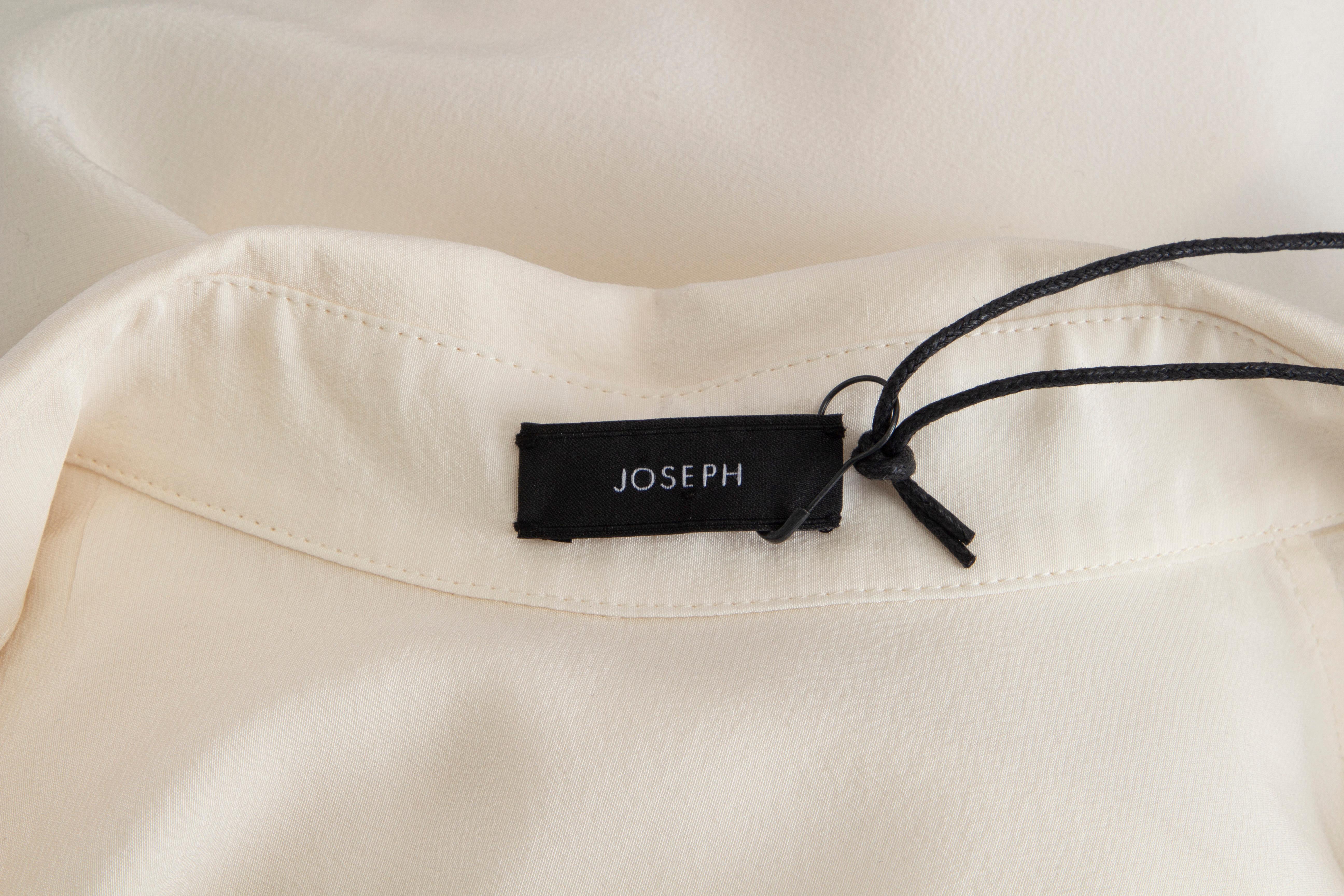 JOSEPH ivory silk GARCON CREPE DE CHINE Sleeveless Button Up Shirt 36 XS 3