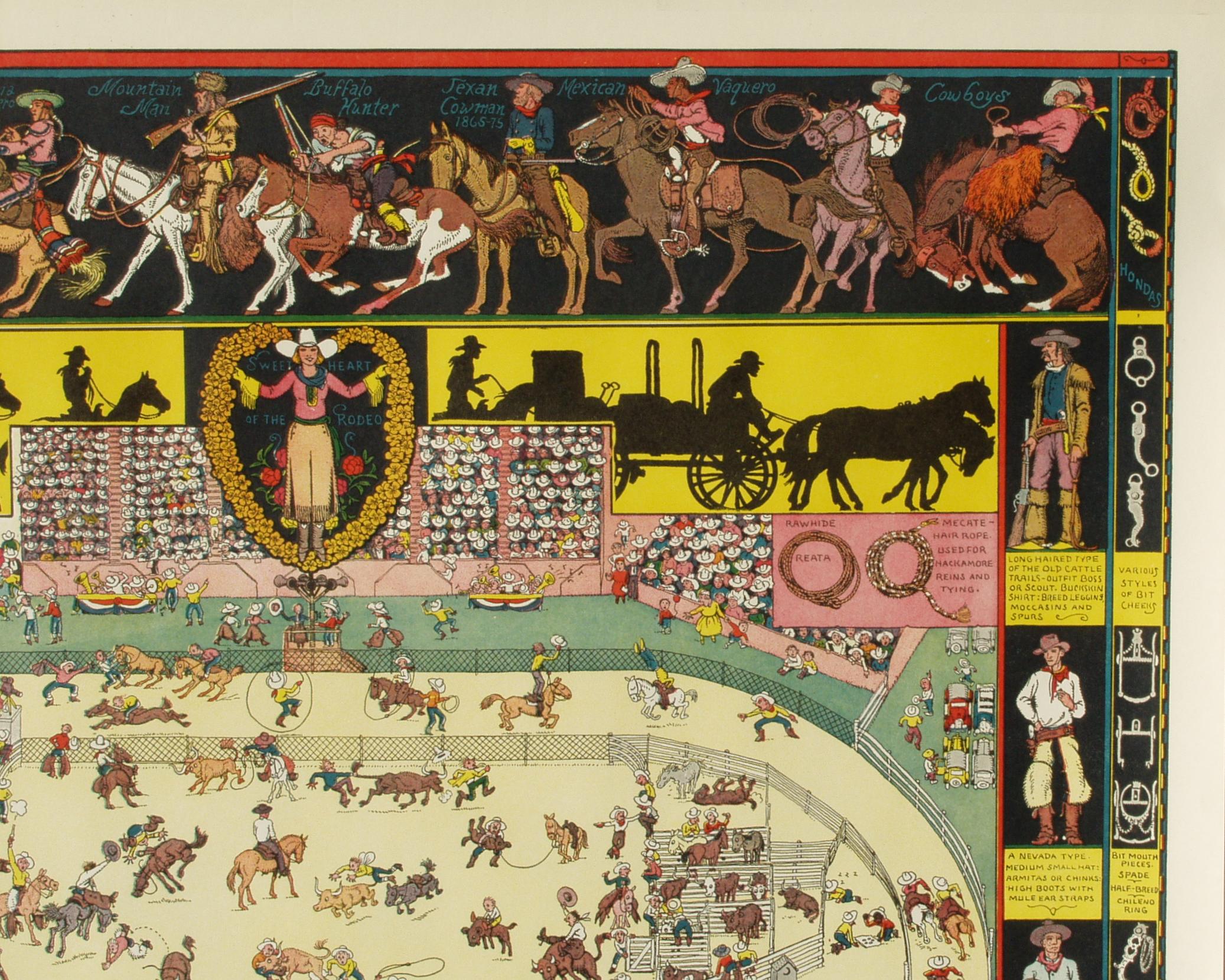L'evoluzione del cowboy, 1933
Litografia originale
Ottime condizioni, arrivato direttamente da Jo Mora Jr.
Senza cornice!


La versione originale si chiamava Evolution of the Cowboy, 1933 o oggi 