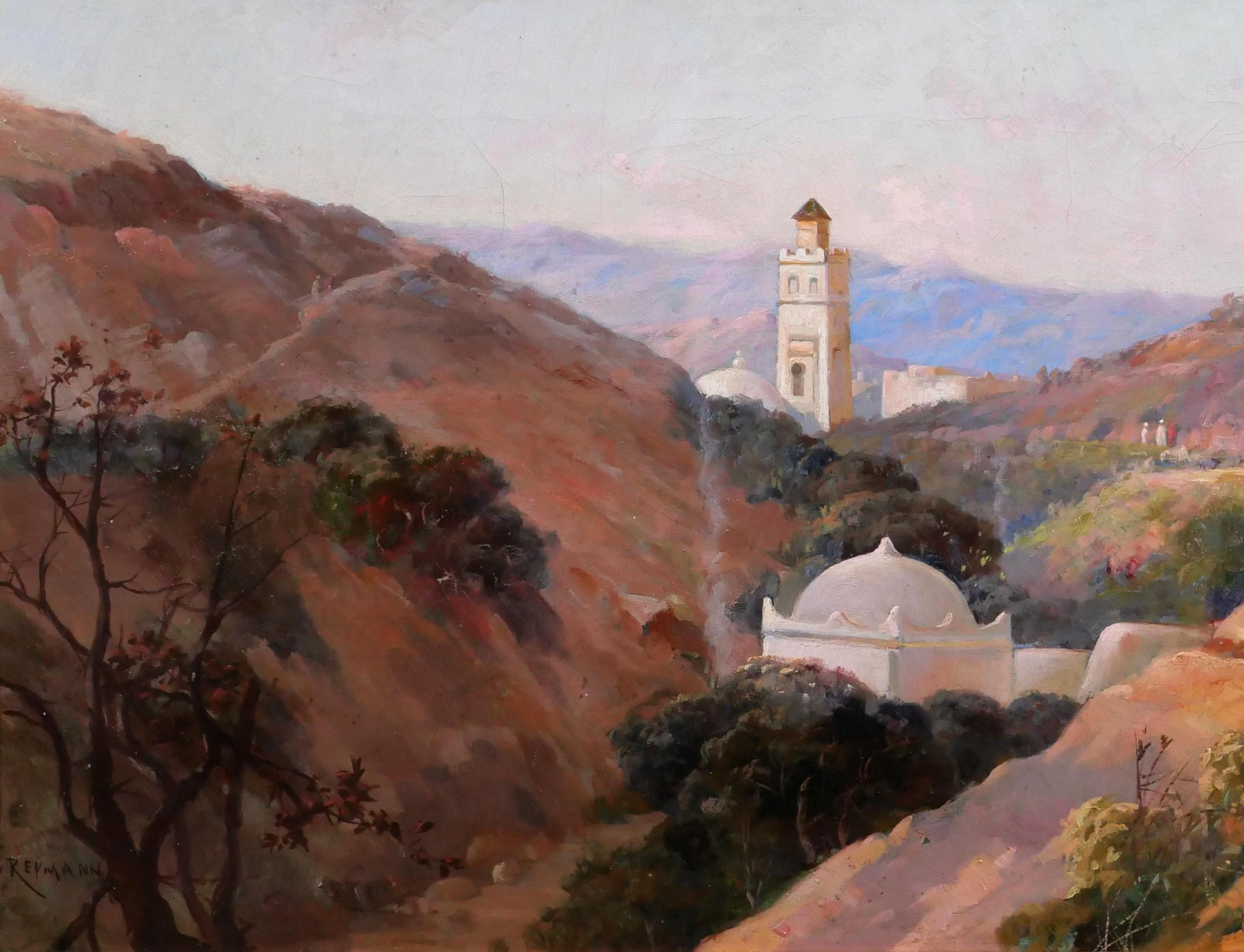 Algeria, Orientalist landscape - French School Painting by Joseph Jacques Reymann