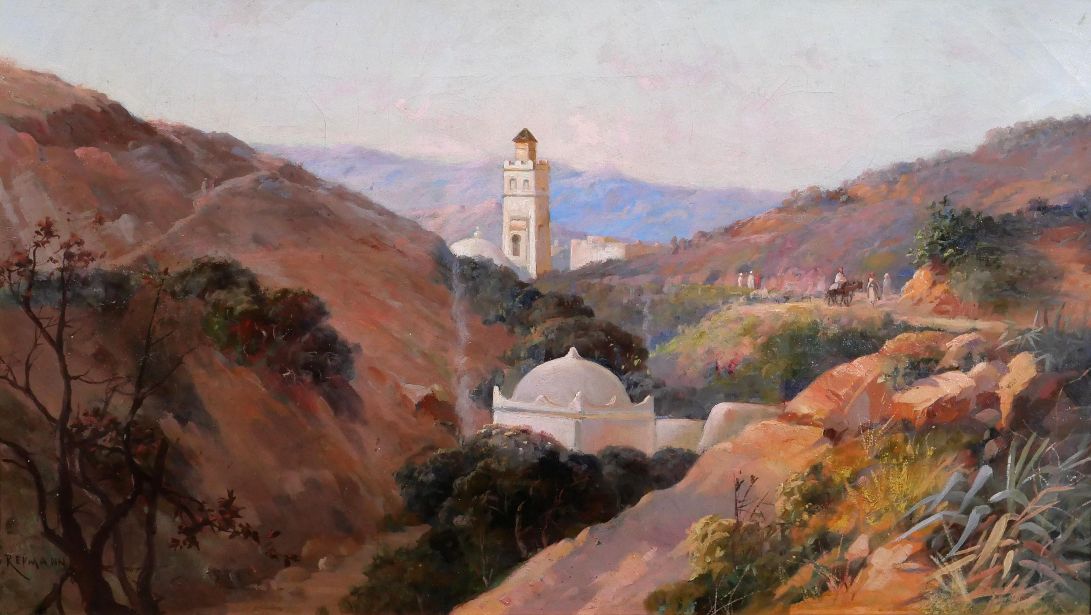 Joseph Jacques Reymann Landscape Painting - Algeria, Orientalist landscape