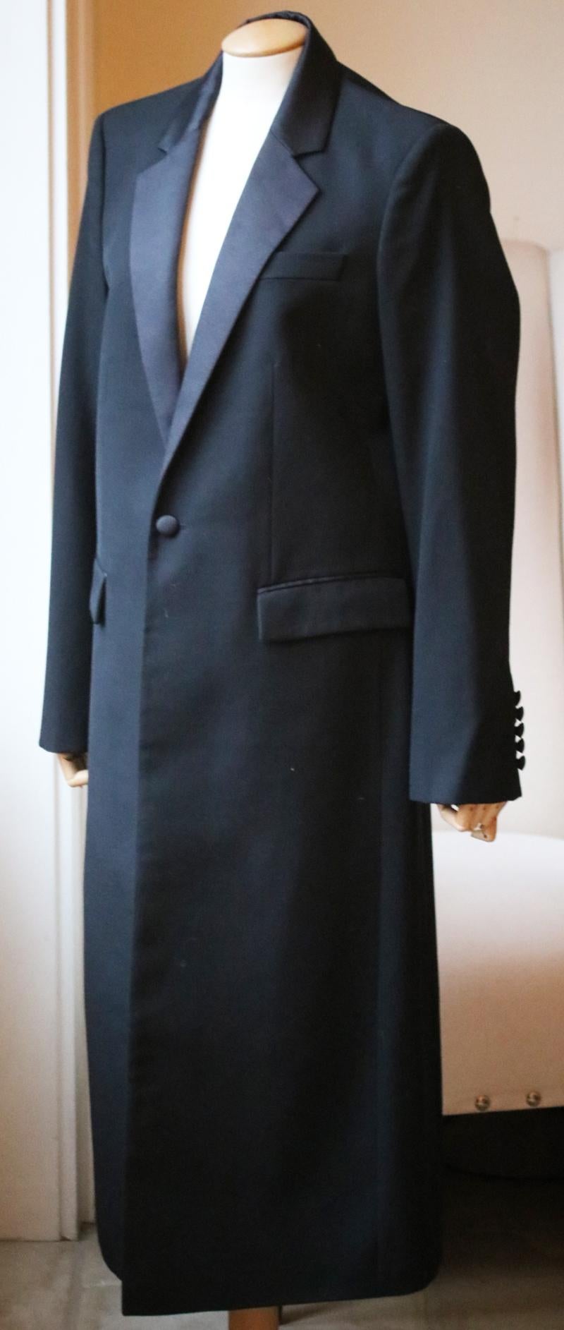 Black Joseph Jane Wool Grain Tuxedo Coat
