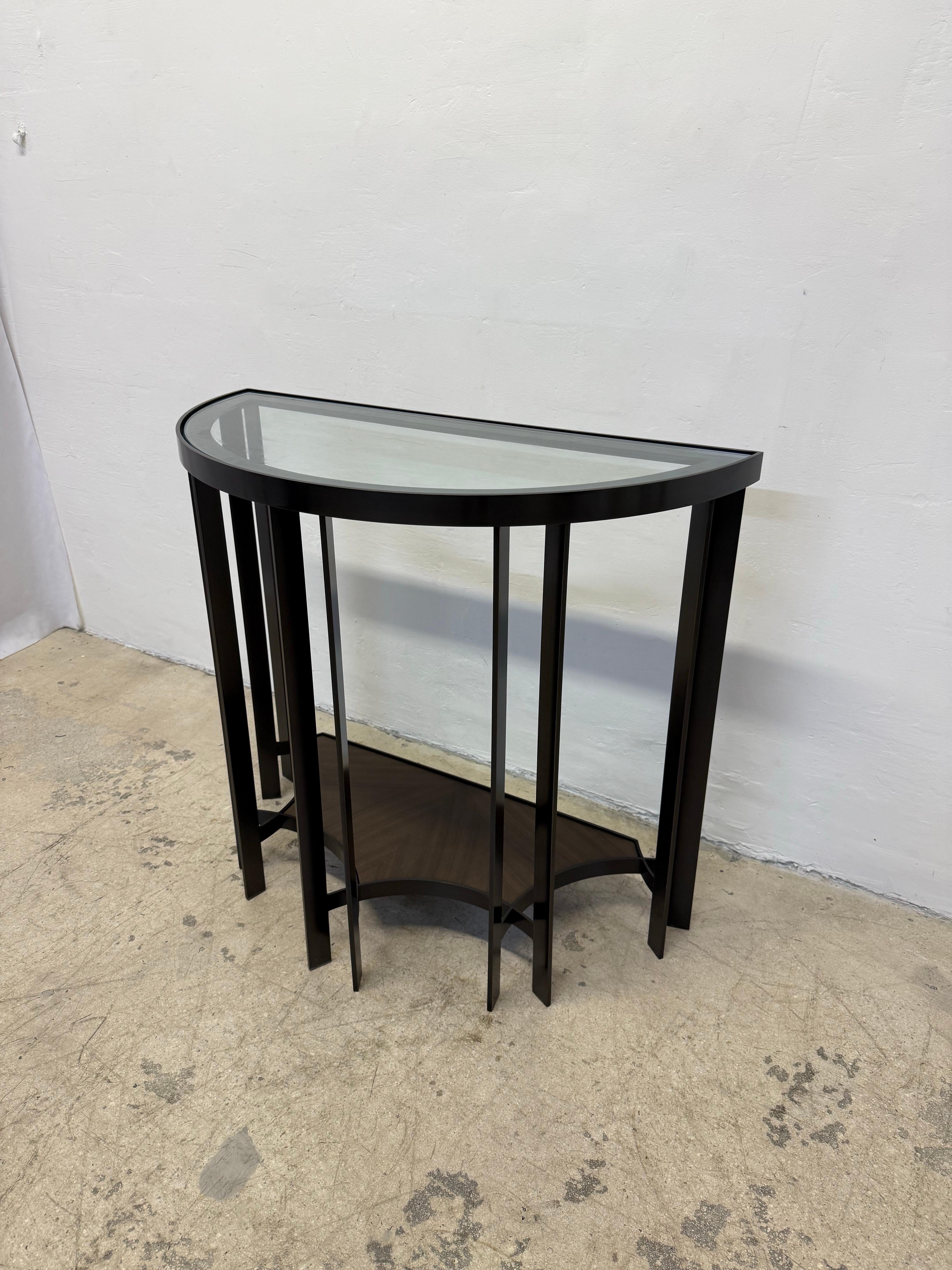 American Joseph Jeup Bronze Acadia Demilune Console Table for Donghia, 2014 #2475
