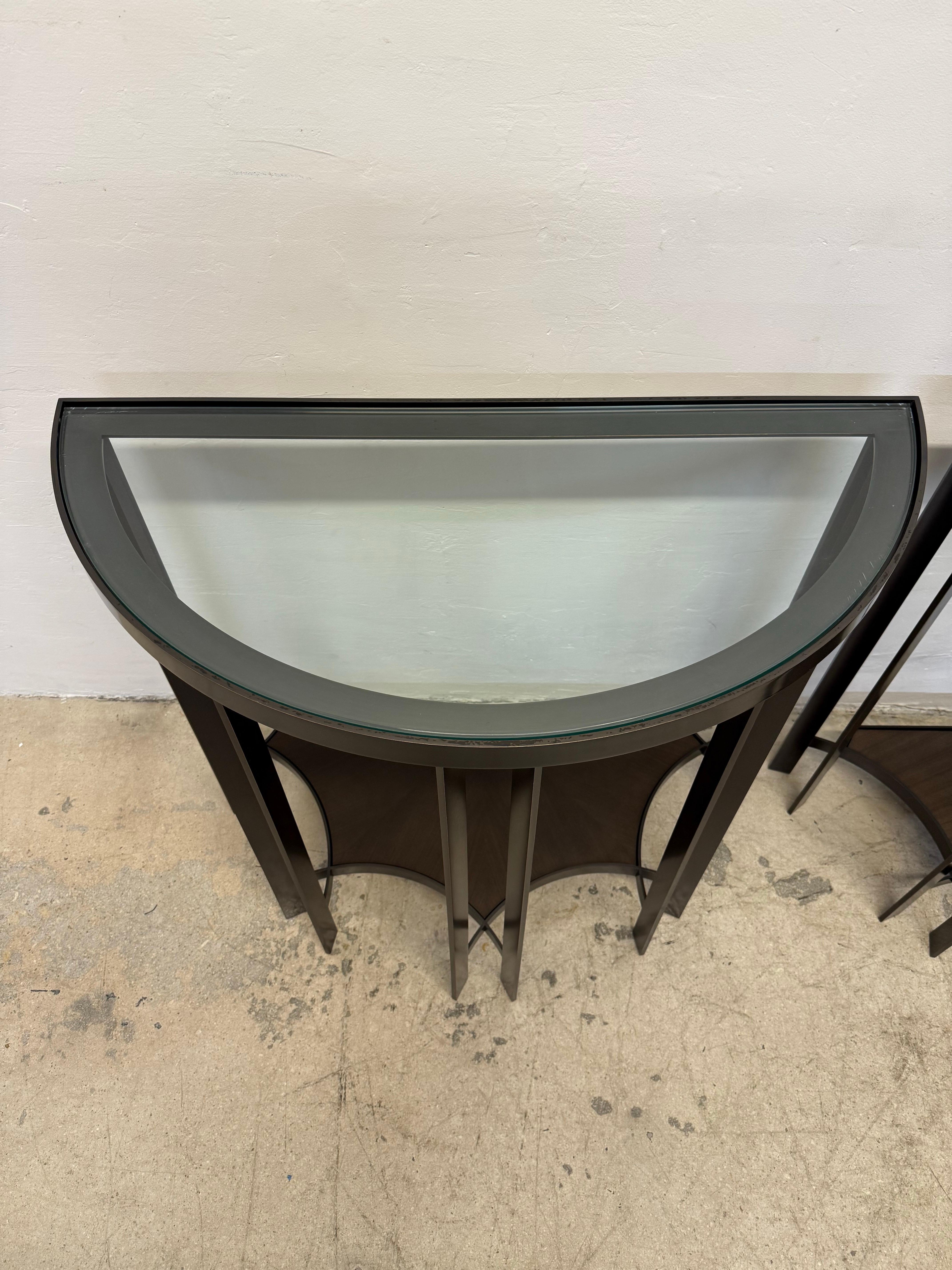 Joseph Jeup Bronze Acadia Demilune Console Table for Donghia, 2014 - a Pair 3
