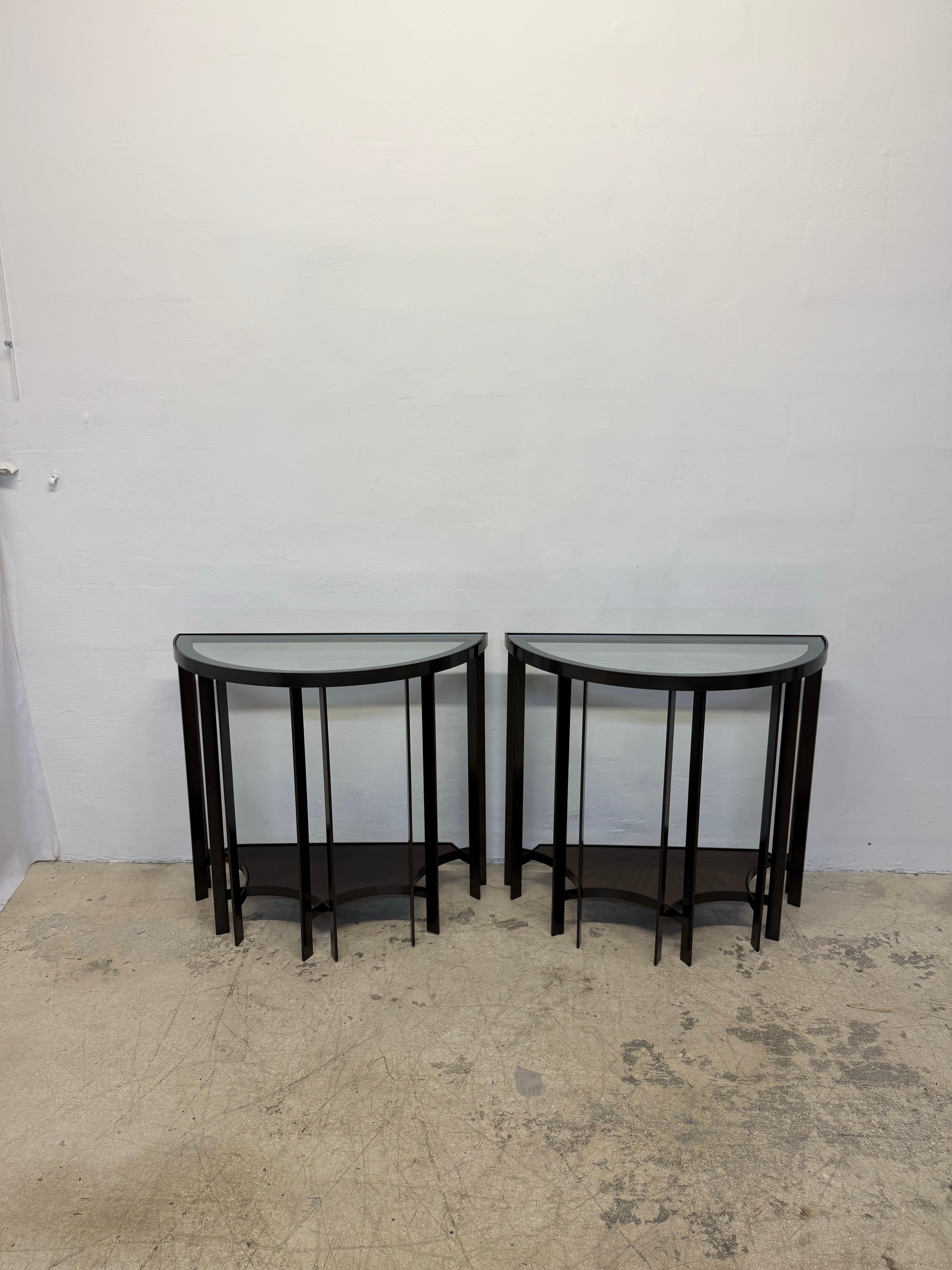 Joseph Jeup Bronze Acadia Demilune Console Table for Donghia, 2014 - a Pair 8