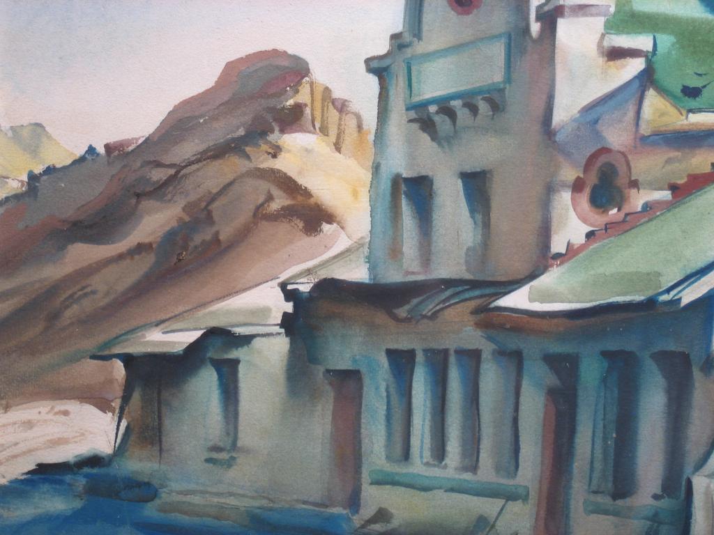 Rhyolite, Nevada - American Modern Painting by Joseph Jicha