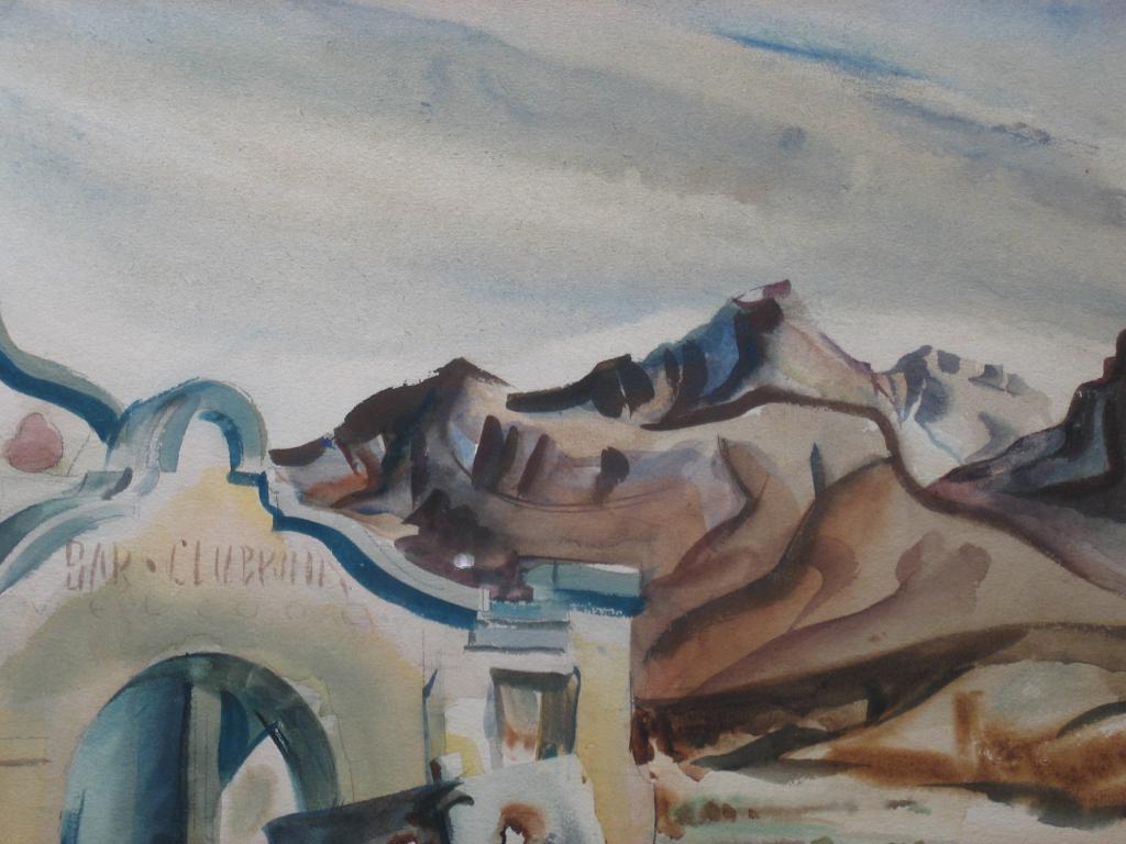 Joseph Jicha
Rhyolite, Nevada
Signed & Titled Lower Left
Watercolor on Paper
22 x 30 inches 
29.5 x 37.5 inches (framed)