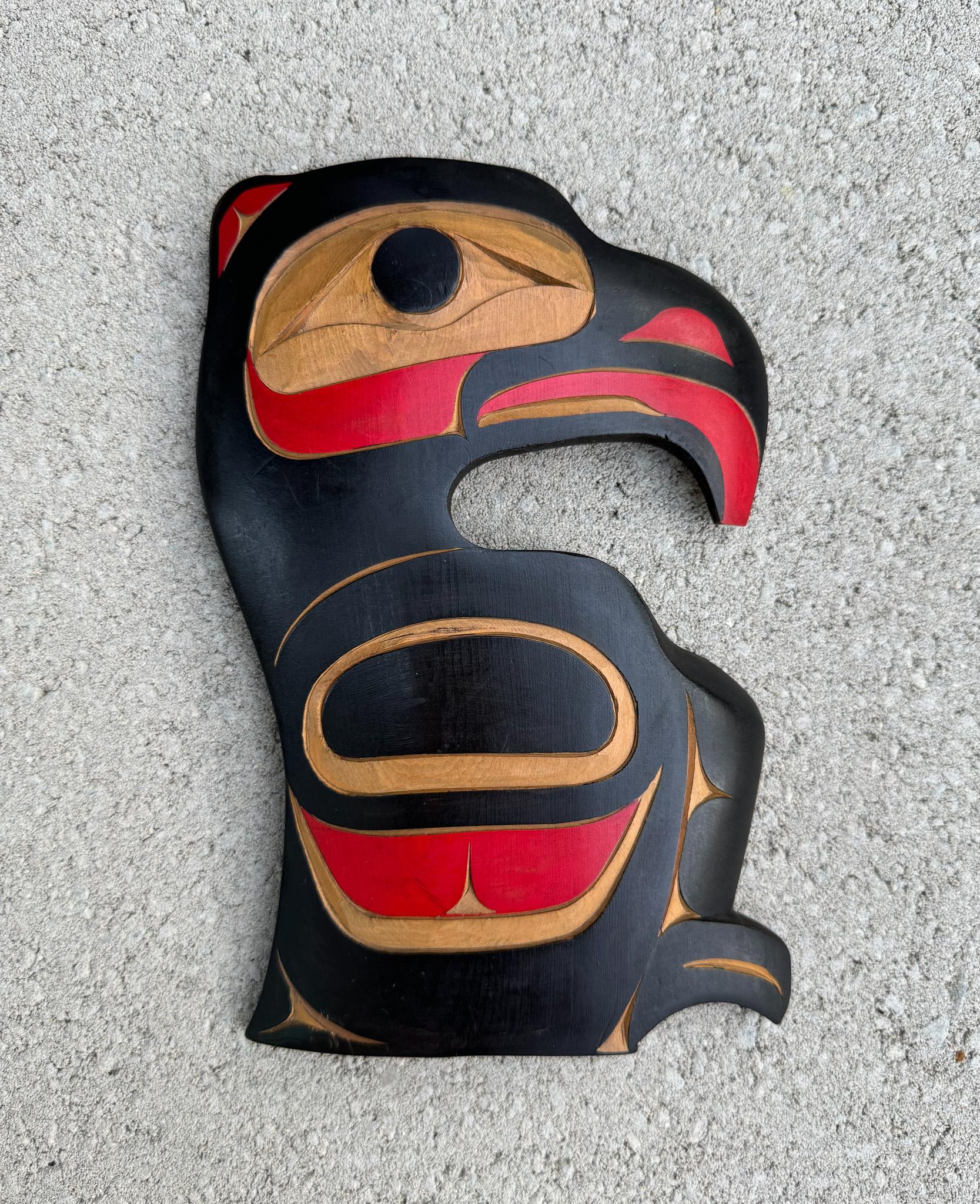 Joseph (Joe) Campbell Thunder Bird Carving, Pacific Northwest, 20th Century.  Signed to the back. 