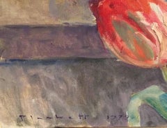 Joseph 'Joe' Plaskett Artist's Studio Oil on Canvas Still Life Flowers Painting