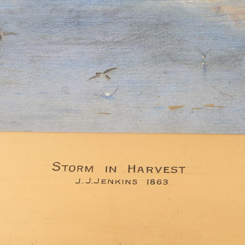 Victorian Joseph John Jenkins Storm in Harvest, 1863 For Sale