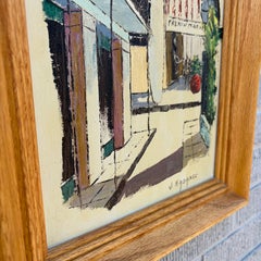 Joseph Kadanec Oil Painting, "French Market Coffee Shop", 1960s