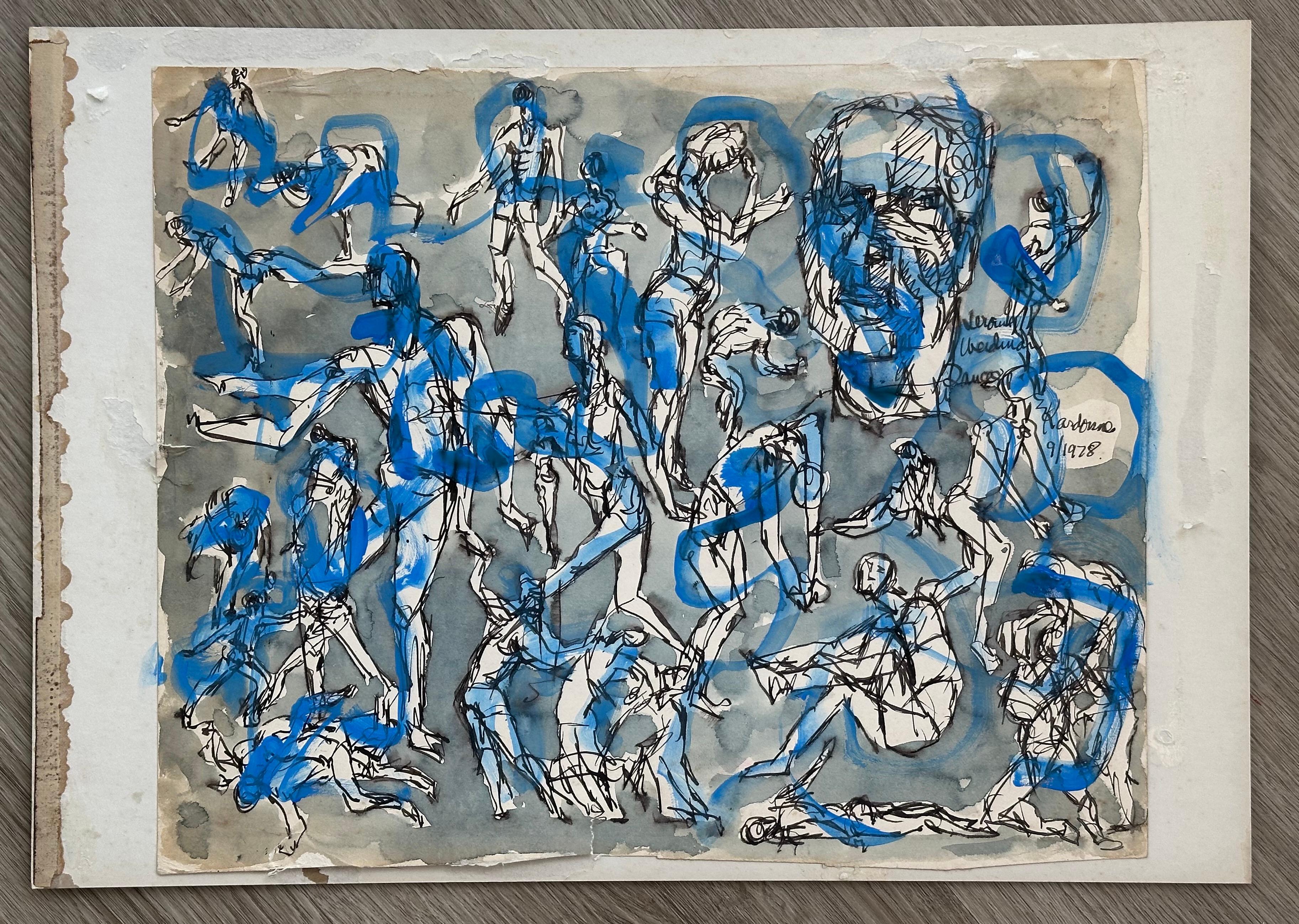 Abstract Expressionist Dancers - Painting by Joseph Kardonne