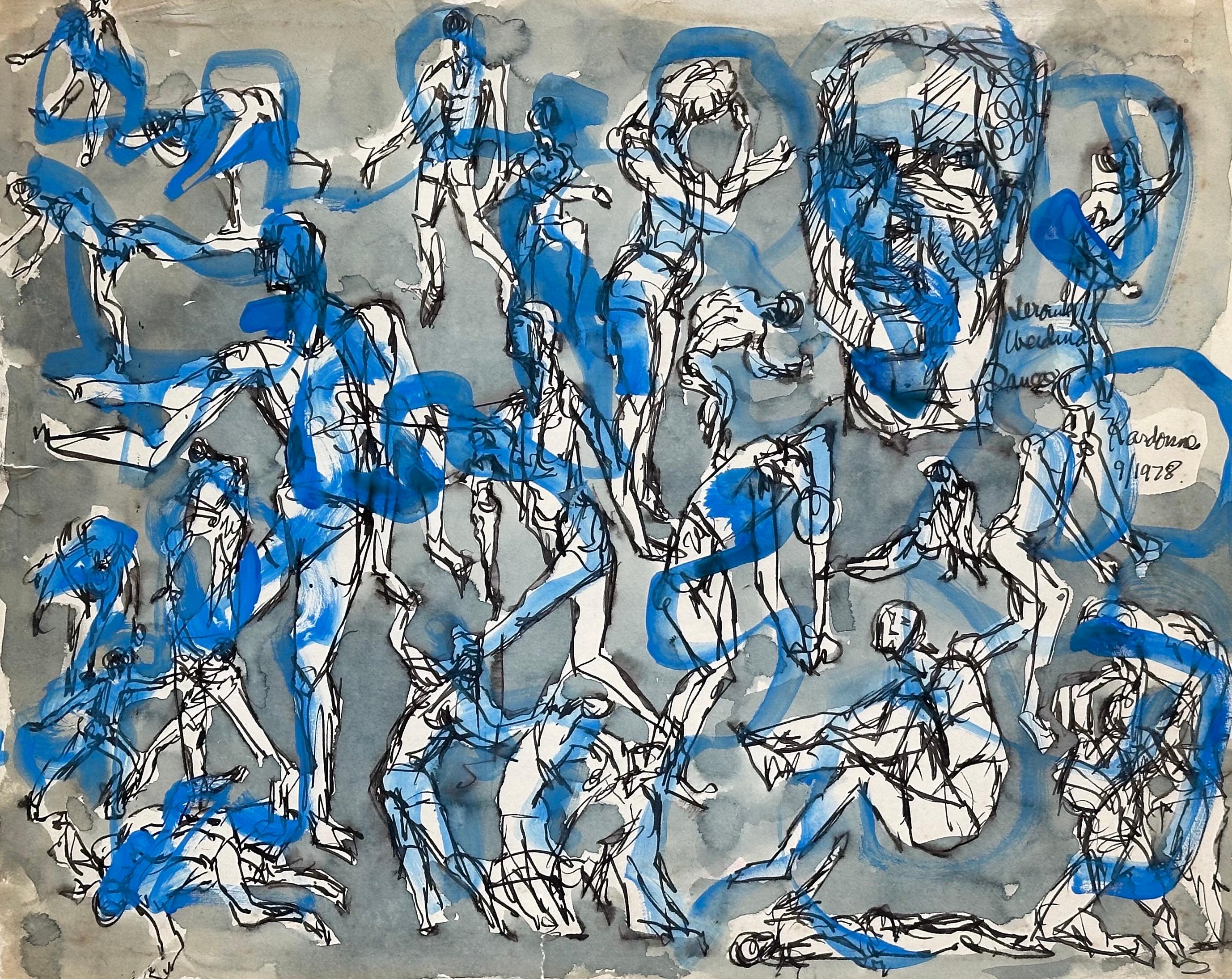 Joseph Kardonne Abstract Painting - Abstract Expressionist Dancers