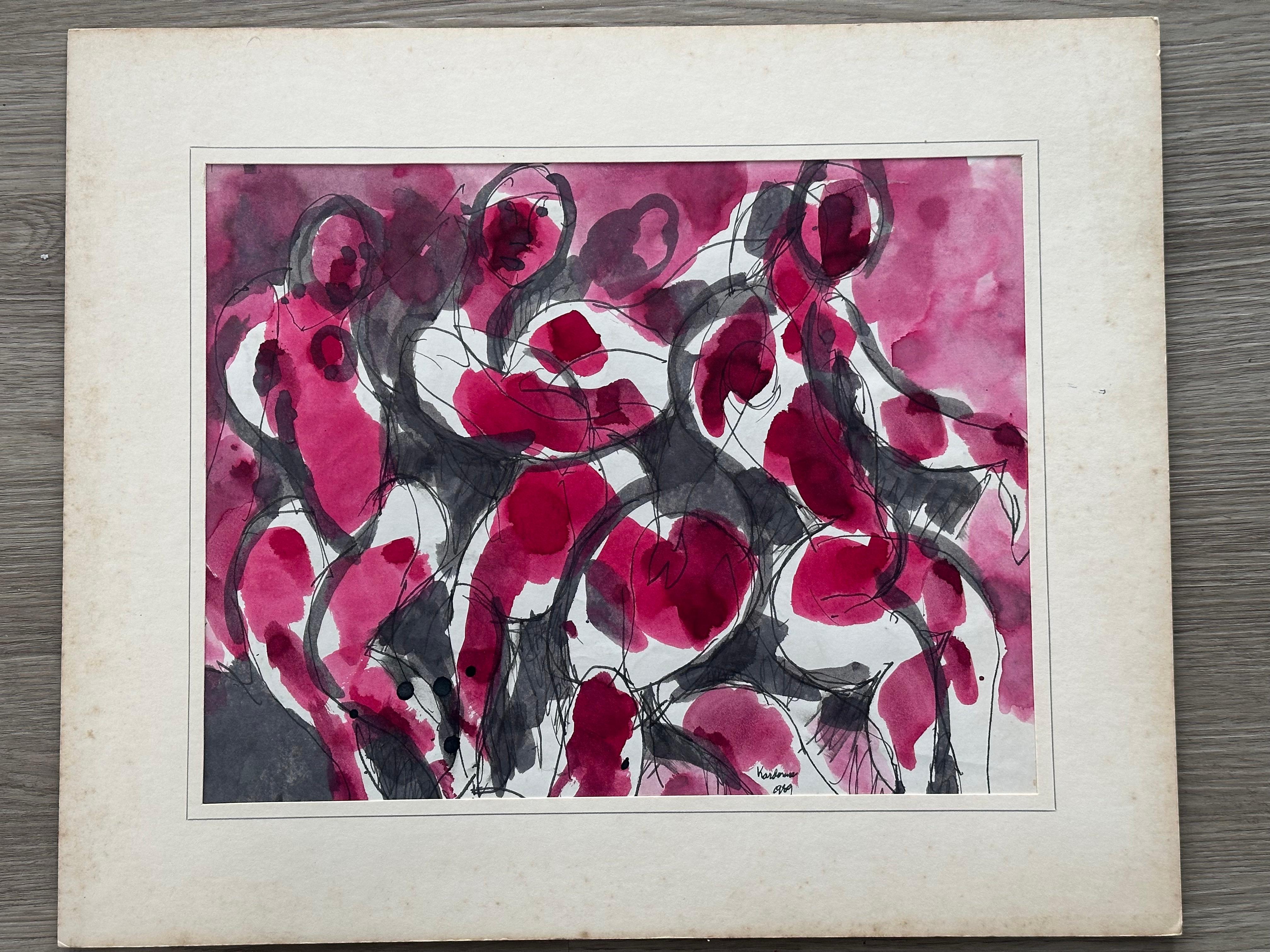 Figure femminili astratte - Painting di Joseph Kardonne