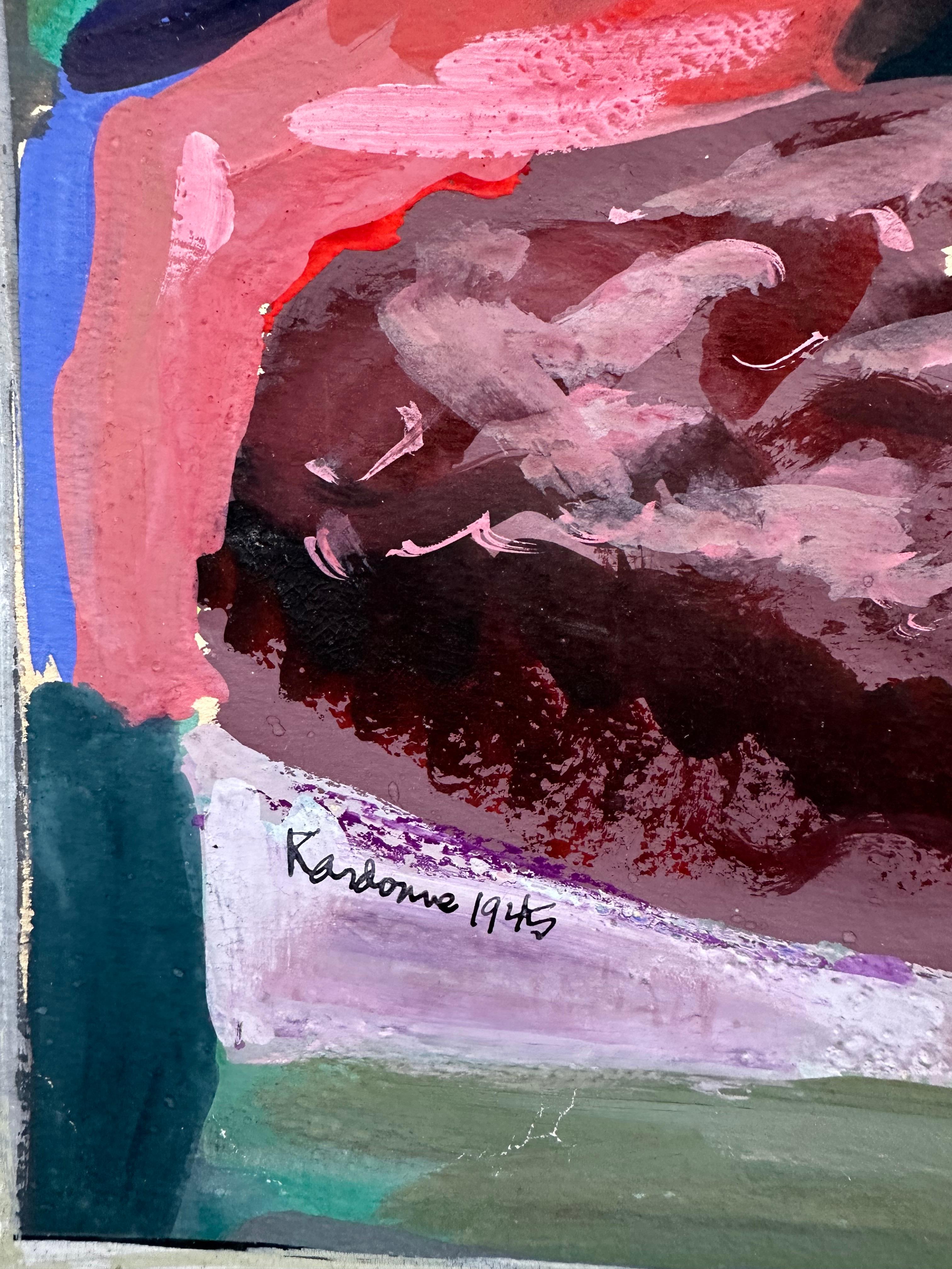 Joseph Kardonne (1911-1985).

Donna nuda, 1945.

Guazzo su carta, il foglio misura 12,5 x 16 pollici. L'immagine misura 11,5 x 15 pollici. 

Firmato, datato e intitolato in basso a sinistra. Senza cornice. Condizioni eccellenti.

Nato a Newark, nel