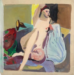 Vintage Abstract Female Nude Woman Interior