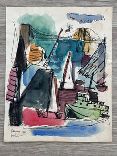 Cubist East River industial scene
