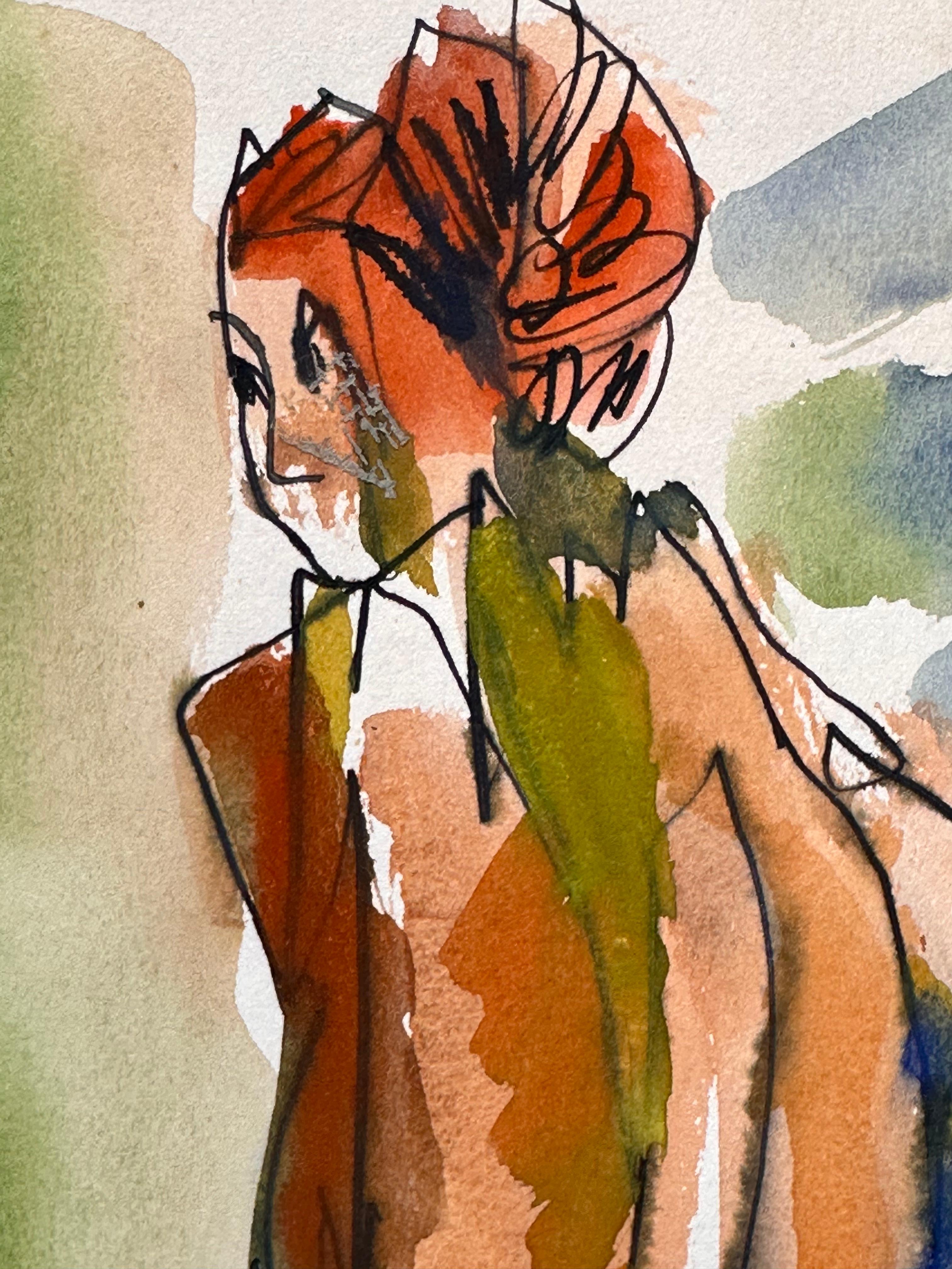 Femme nue cubiste - Painting de Joseph Kardonne