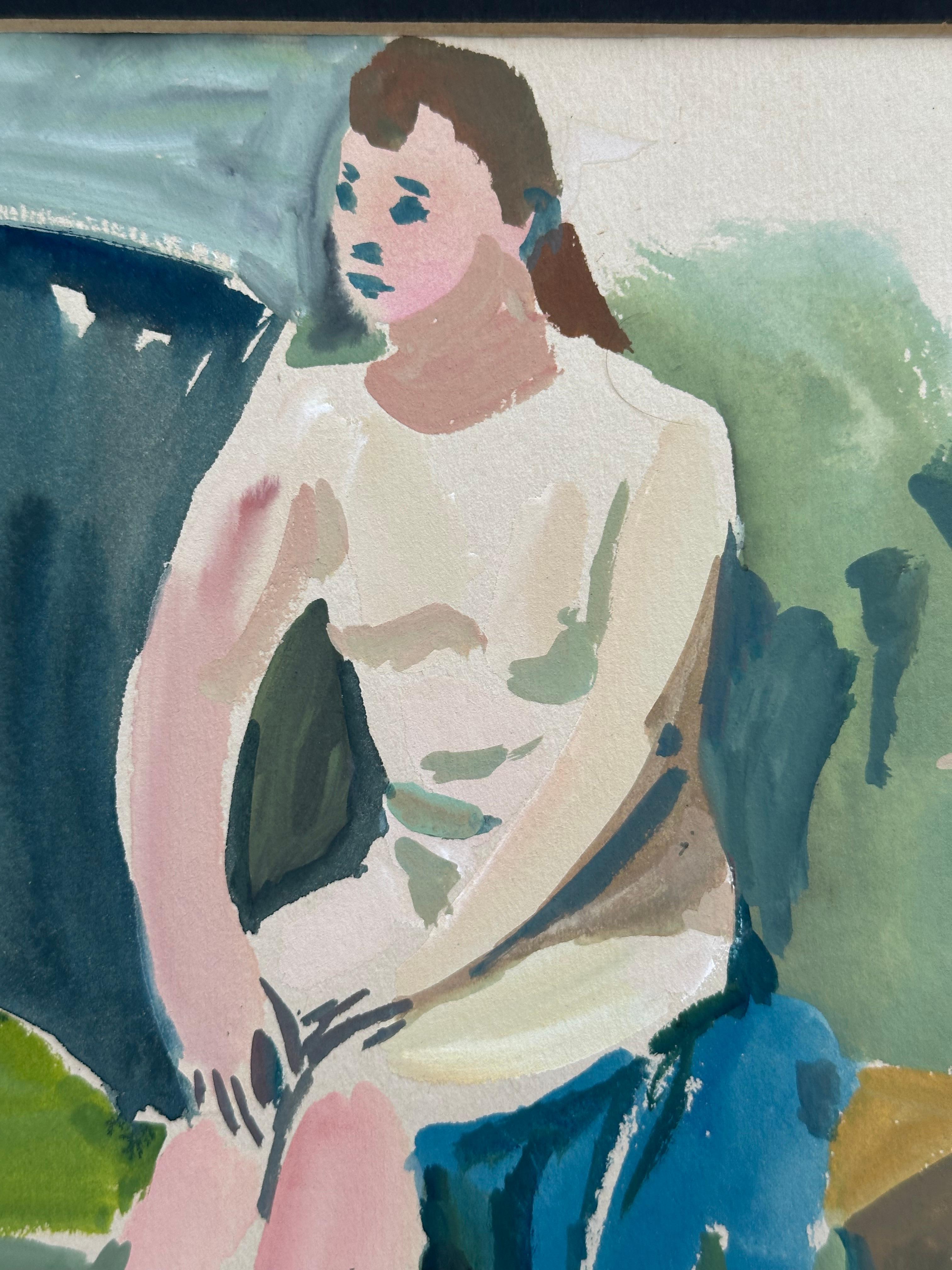 Donna cubista nuda - Painting di Joseph Kardonne
