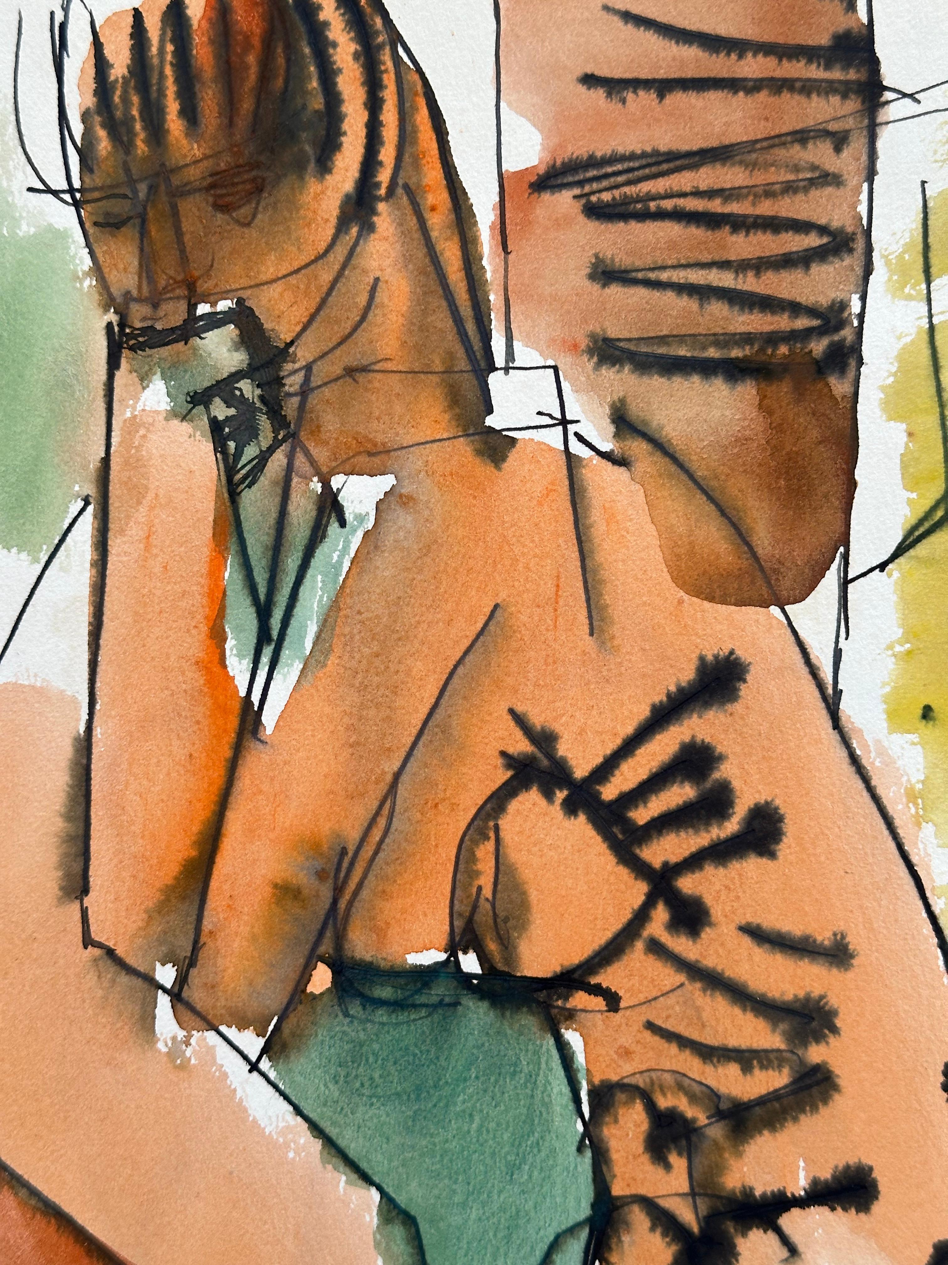 Donna cubista nuda - Painting di Joseph Kardonne