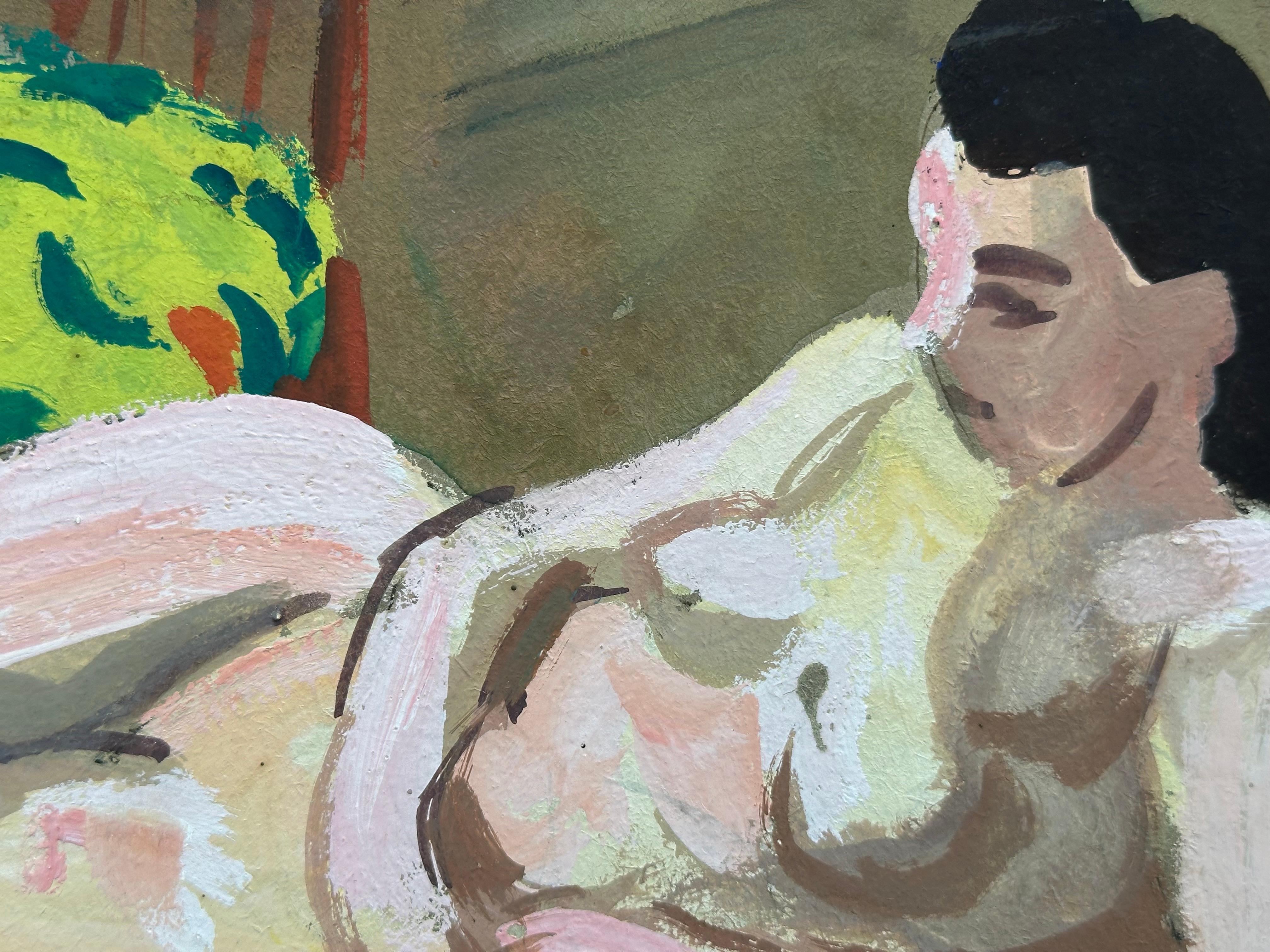 Donna cubista nuda - Painting di Joseph Kardonne