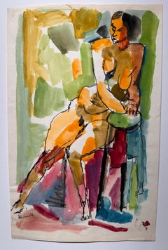 Vintage Cubist Female Nude Woman