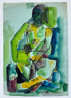 Vintage Cubist Female Nude Woman