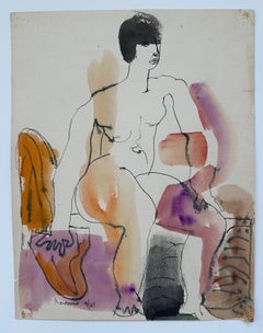 Vintage Cubist Female Nude Woman