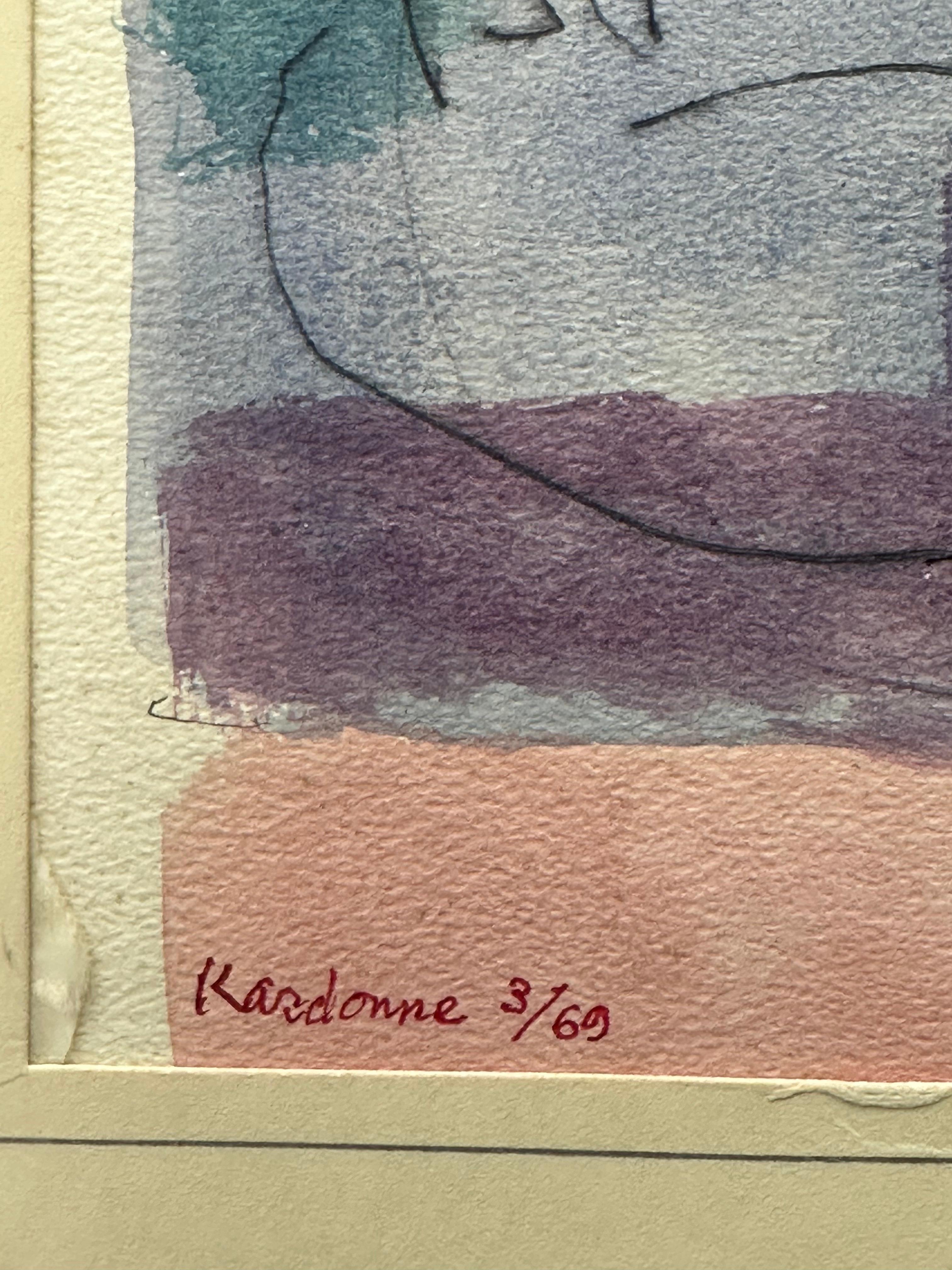 Donna cubista - Abstract Painting Grigio di Joseph Kardonne