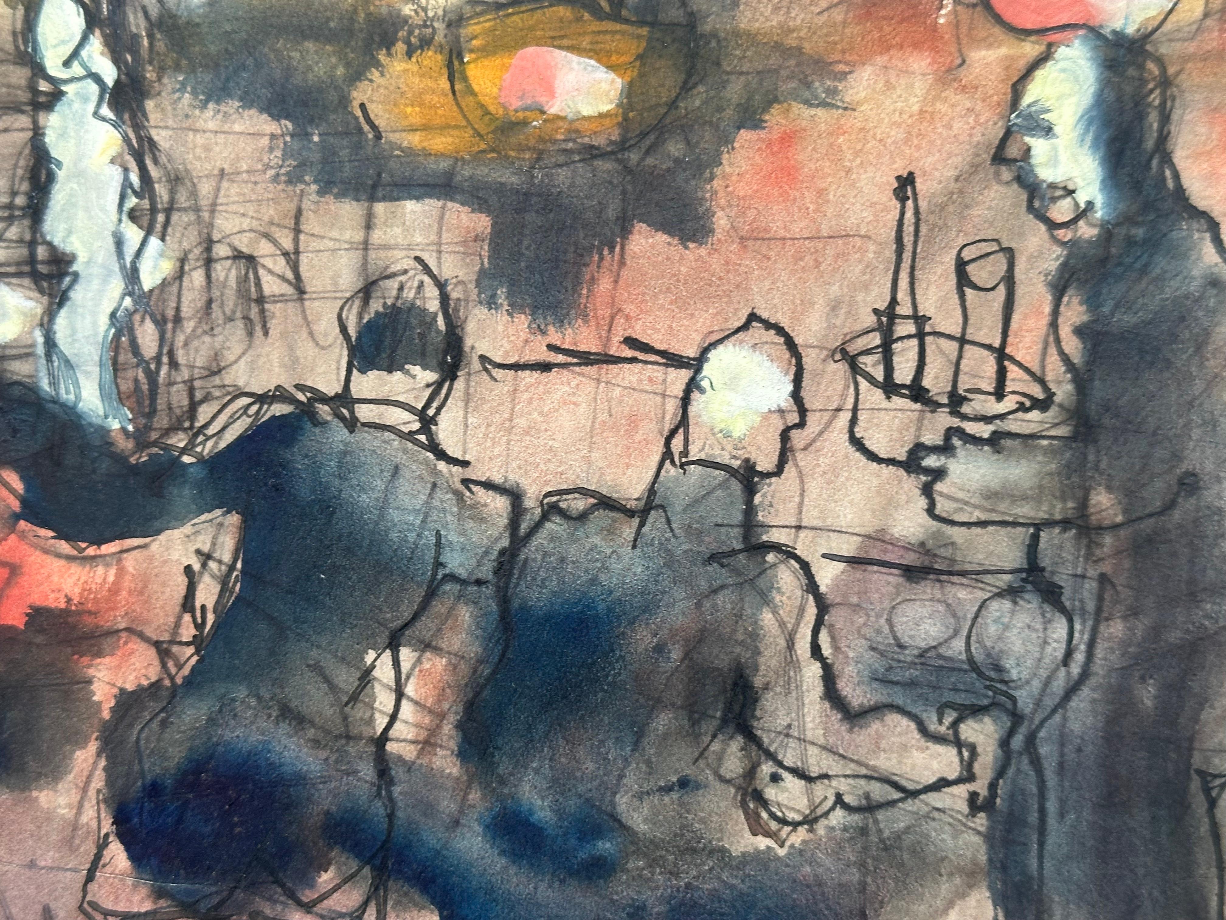 Night Club New York - Cubisme Painting par Joseph Kardonne