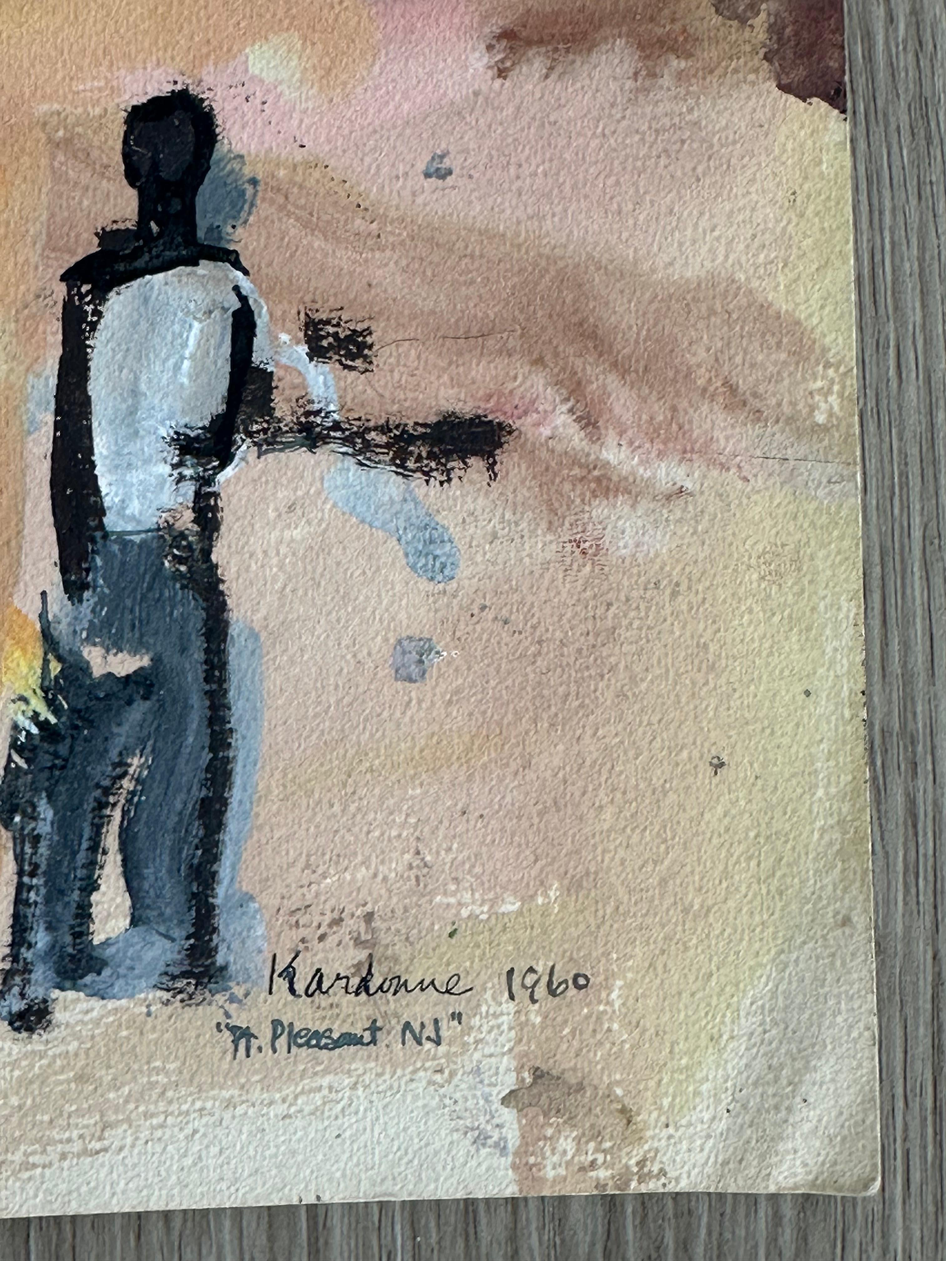 Point Pleasant NJ New Jersey Spiaggia Paesaggio - Painting di Joseph Kardonne