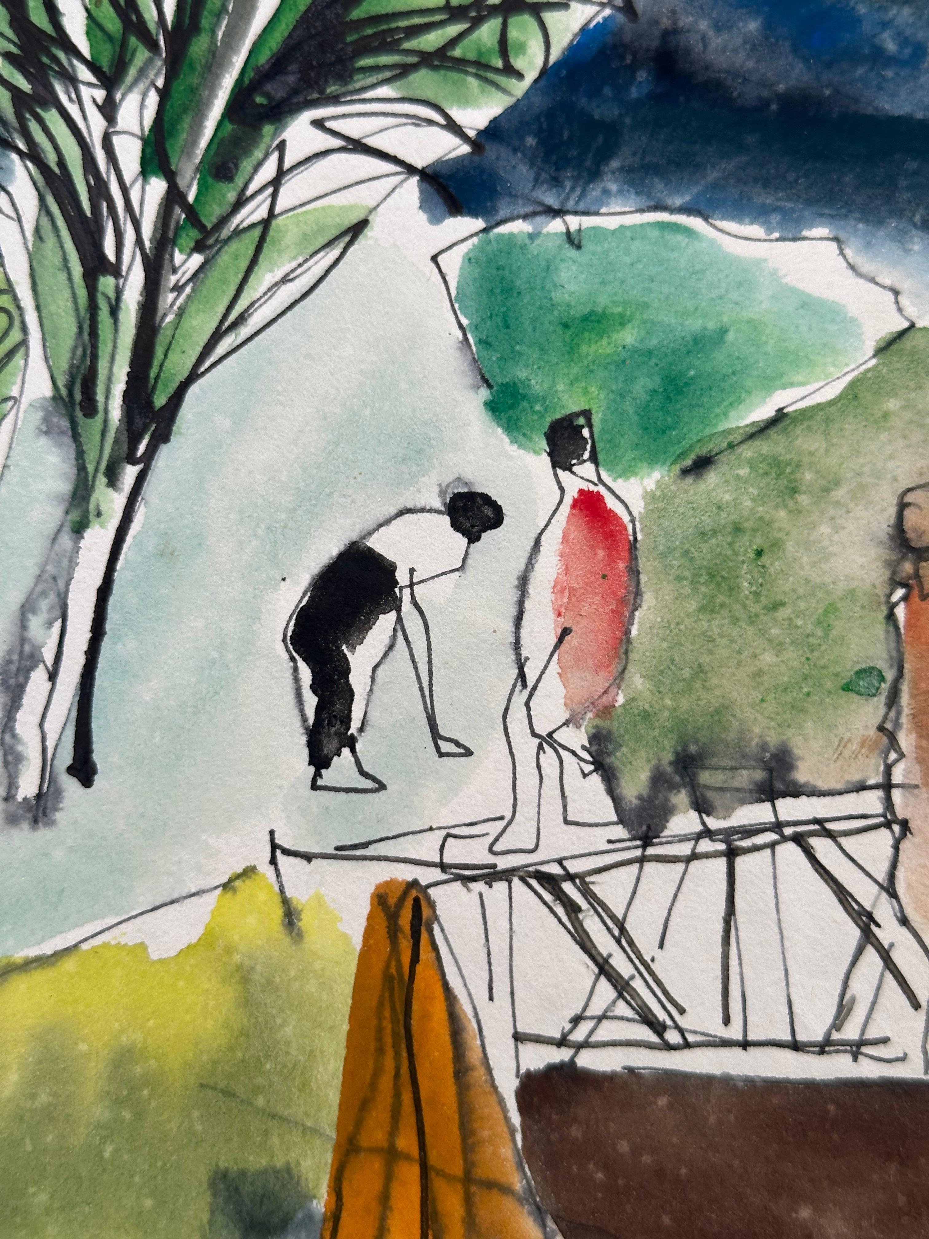 Tarleton Golf Landscape - Painting Cubismo di Joseph Kardonne