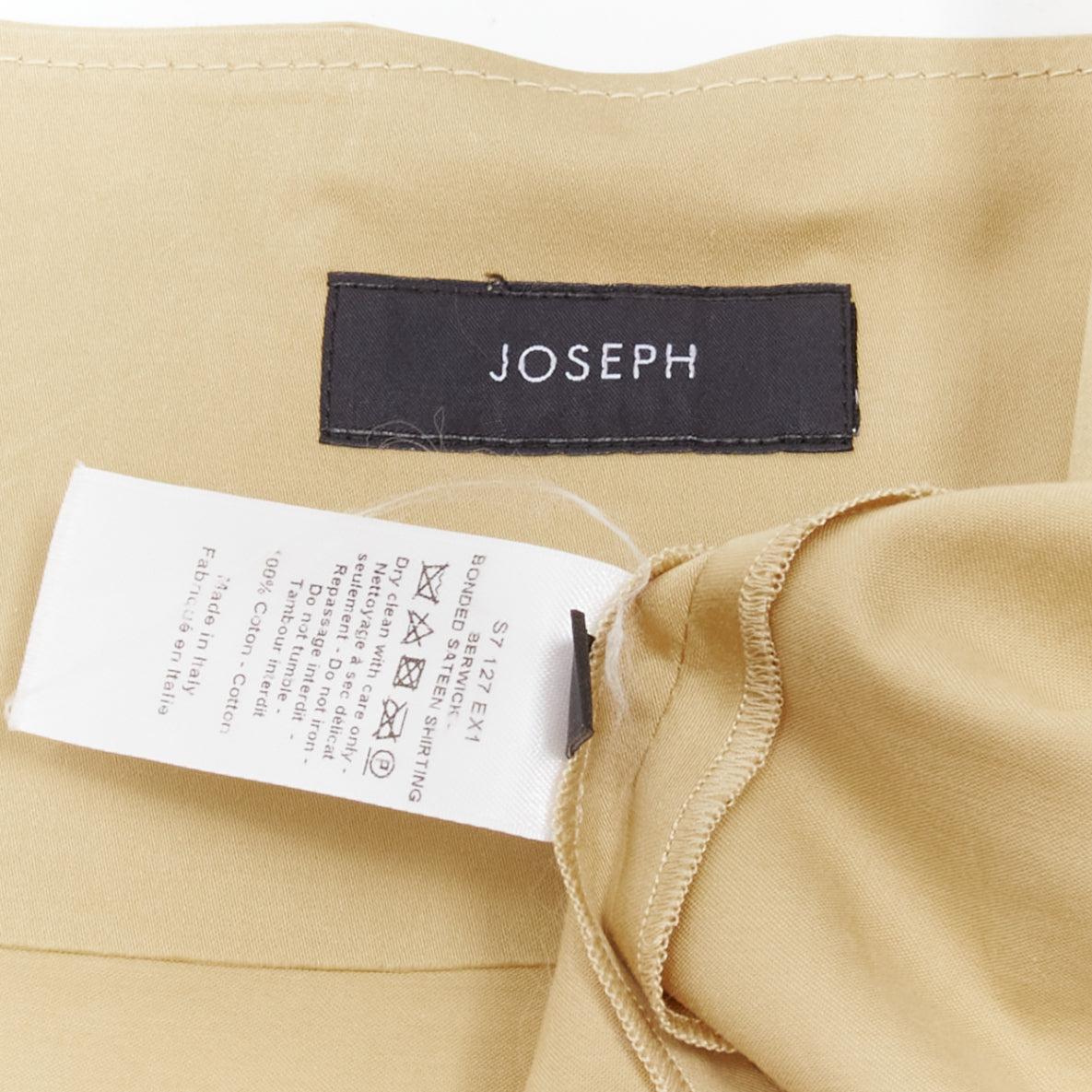 JOSEPH khaki cotton military safari belted trench inspired A-line wrap skirt For Sale 3