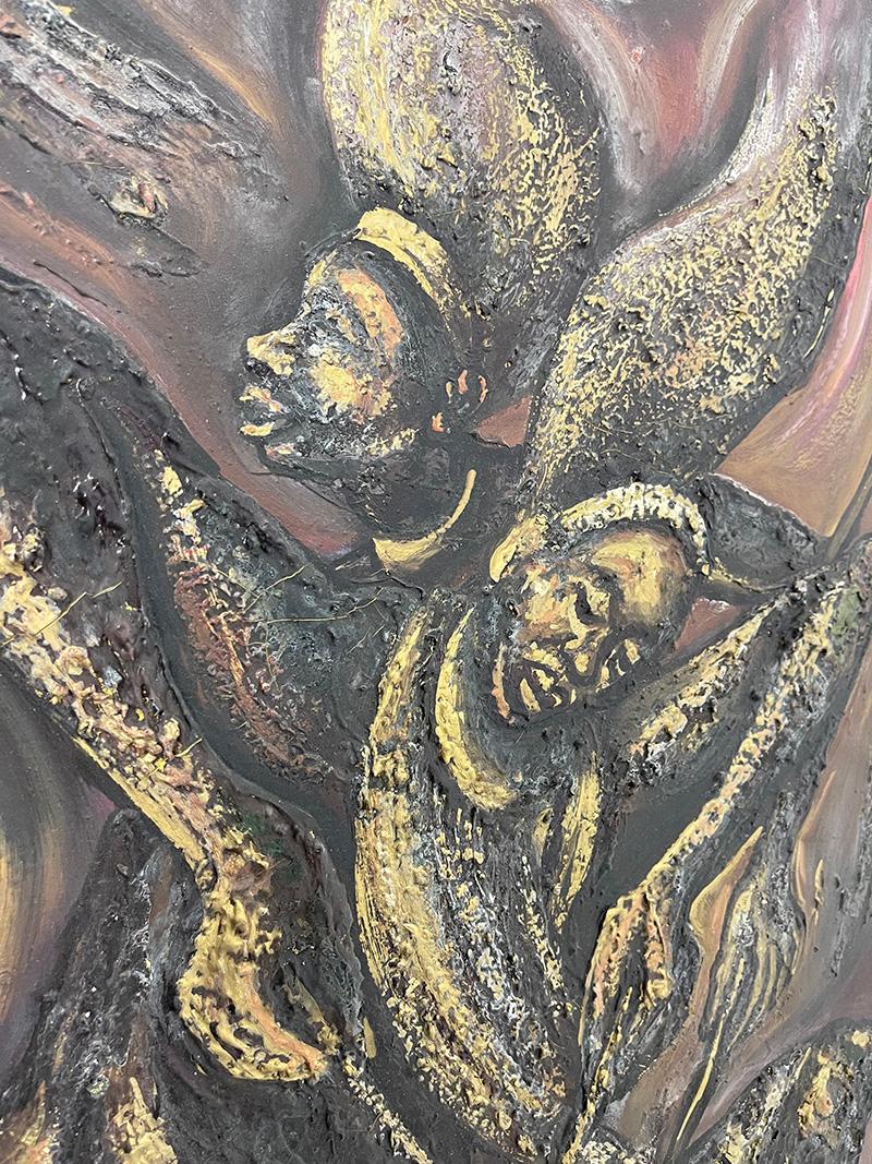 Pittura Joseph Kitenge, Arte africana, 1977 in vendita