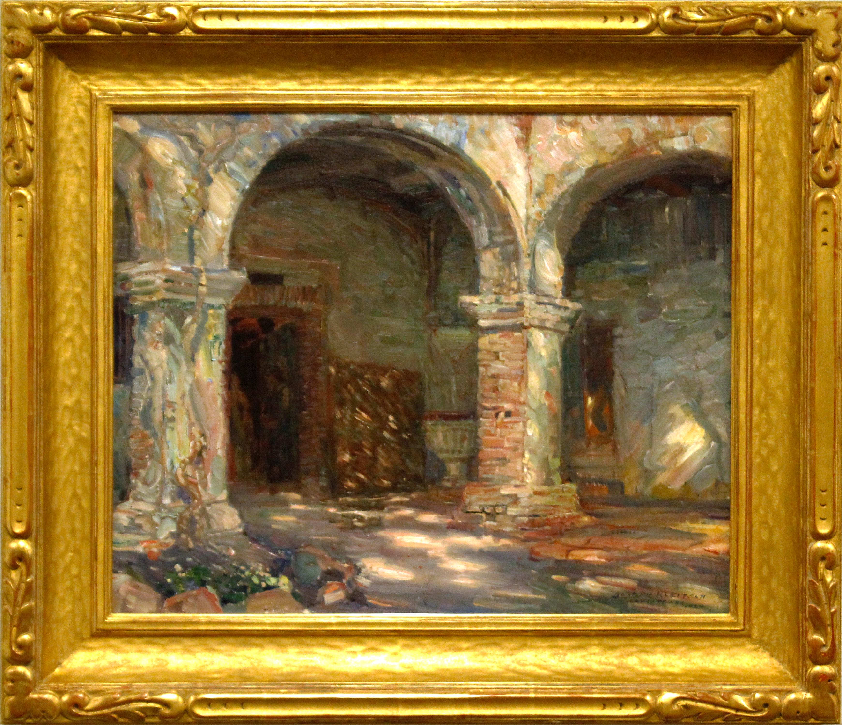 Mission Cloisters, San Juan Capistrano - Painting by Joseph Kleitsch