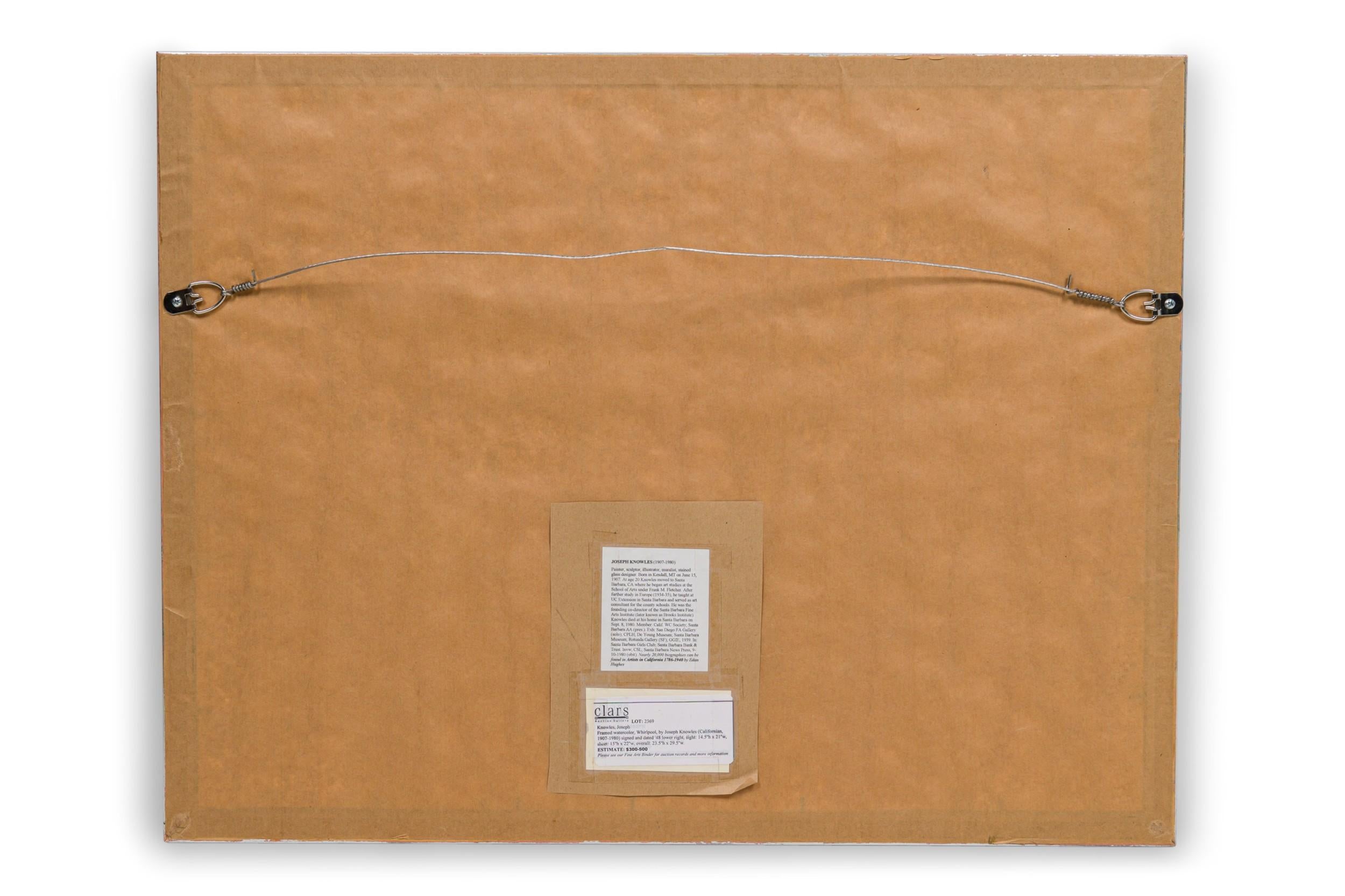 Acuarela abstracta americana de posguerra de Joseph Knowles, titulada 