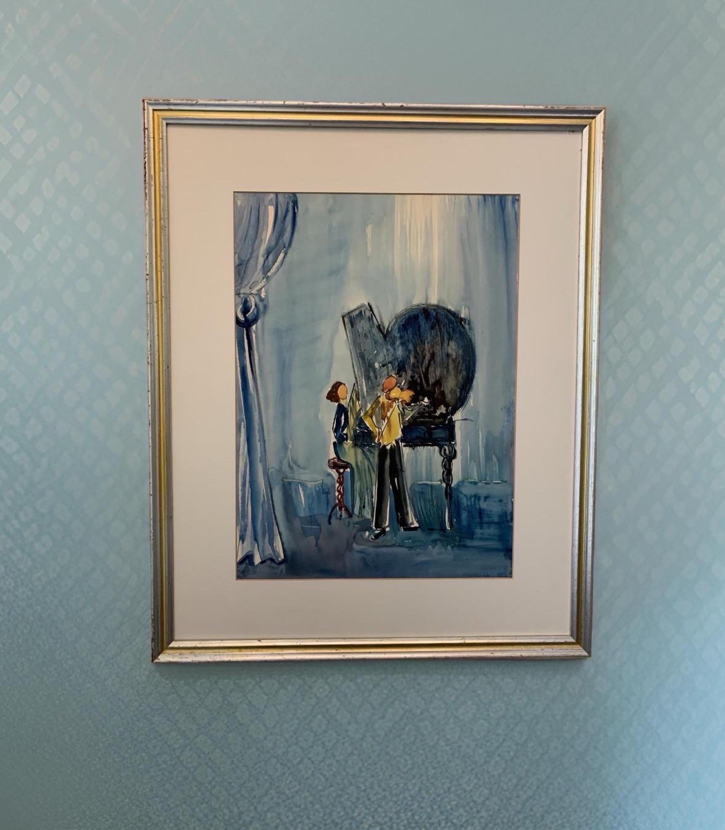 A very charming original painting by Israeli artist Joseph Kossonogi. Mr. Kossonogi’s work is highly desirable and collected by galleries and museums worldwide. His originals are very rare and usually passed down in the same family for decades.