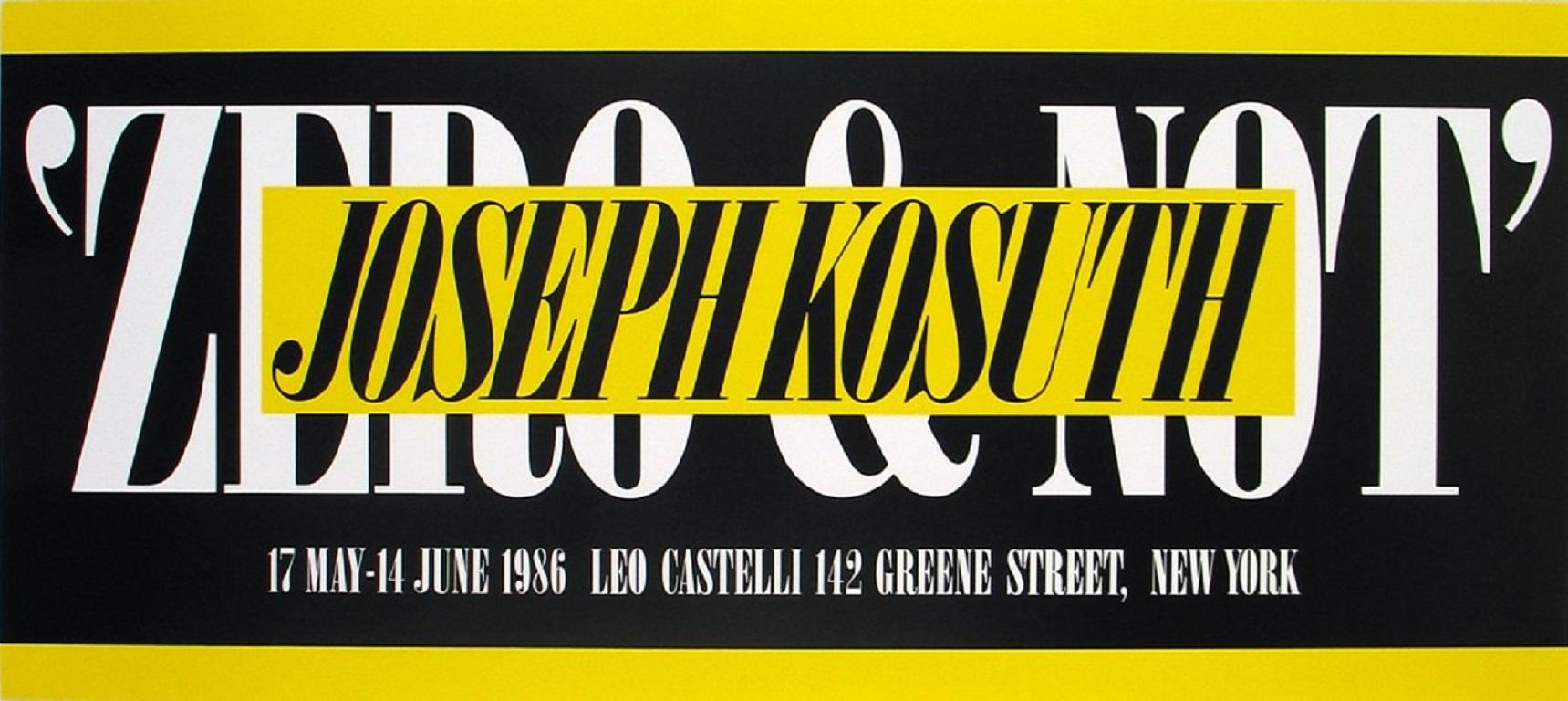1986 Nach Joseph Kosuth 'Zero & Not' 