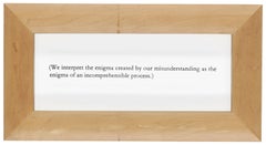 [Wittgenstein Untitled] -- Screen Print, Glass, Text Art by Joseph Kosuth