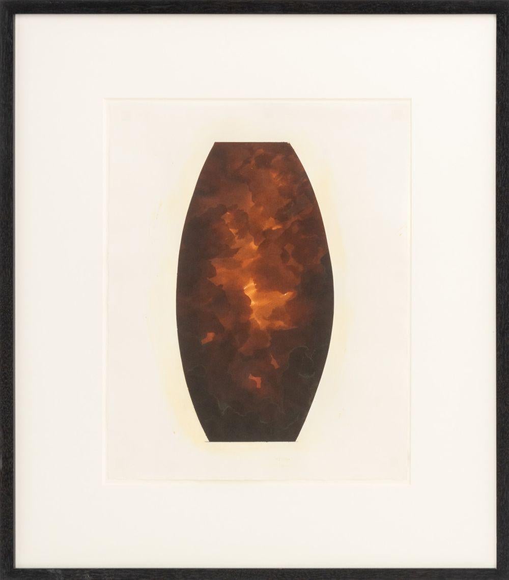 Joseph Lawrence Gardella Abstract Drawing - Untitled Red Abstraction, Abstract Expressionist Watercolor on Paper